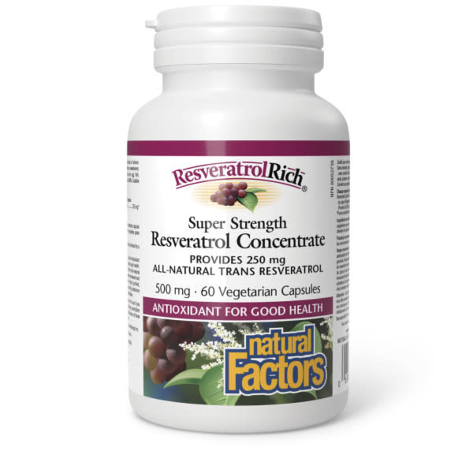 NATURAL FACTORS NATURAL FACTORS RESVERATROL RICH - SUPER STRENGTH CONCENTRATE 500MG  60CAPS