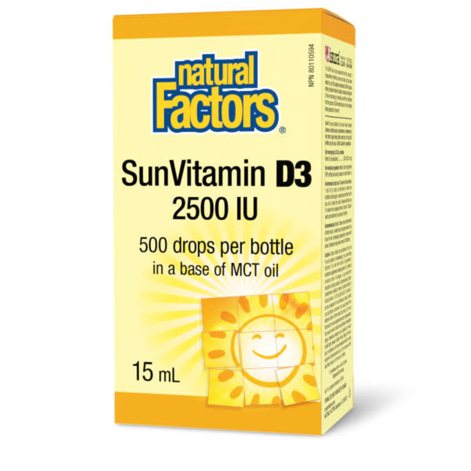 NATURAL FACTORS NATURAL FACTORS SUNVITAMIN D3 2500IU DROPS 15ML