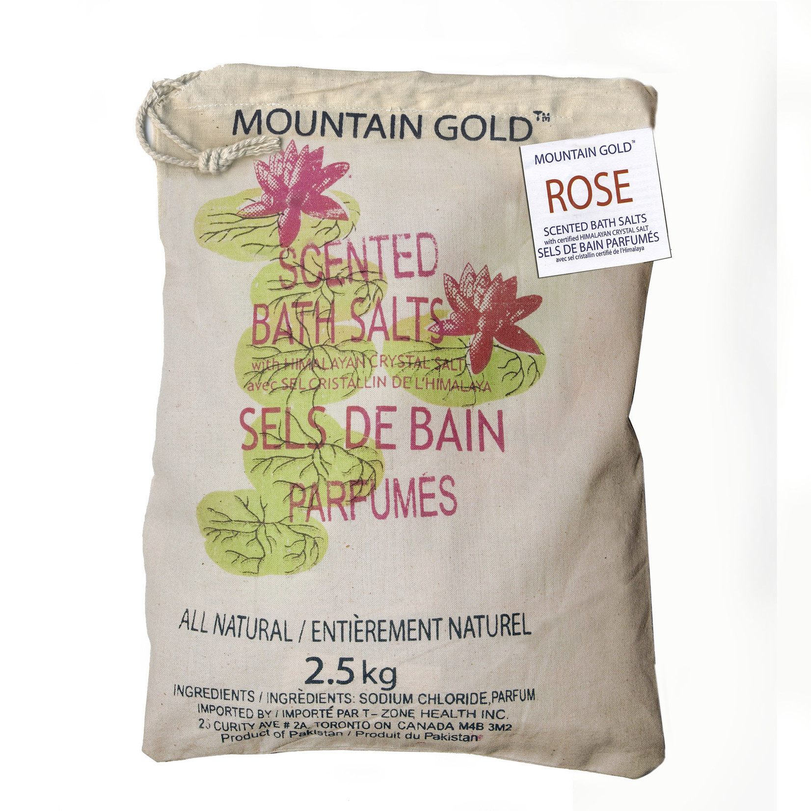 T-ZONE MOUNTAIN GOLD SCENTED BATH SALTS ROSE 2.5KG