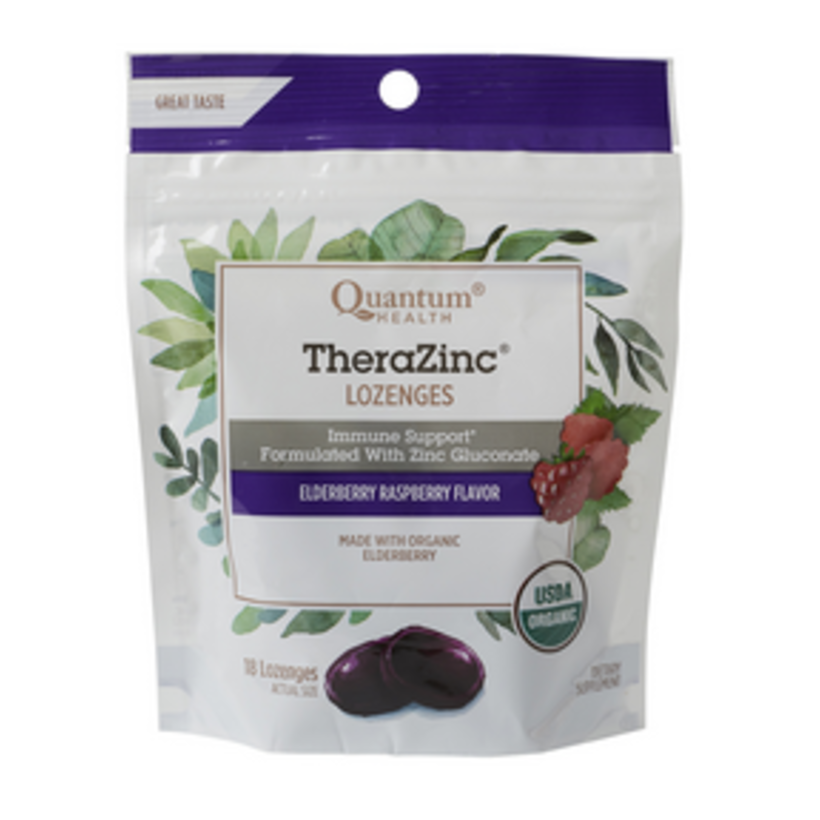 QUANTUM QUANTUM HEALTH THERAZINC LOZENGES ELDERBERRY 18 COUNT