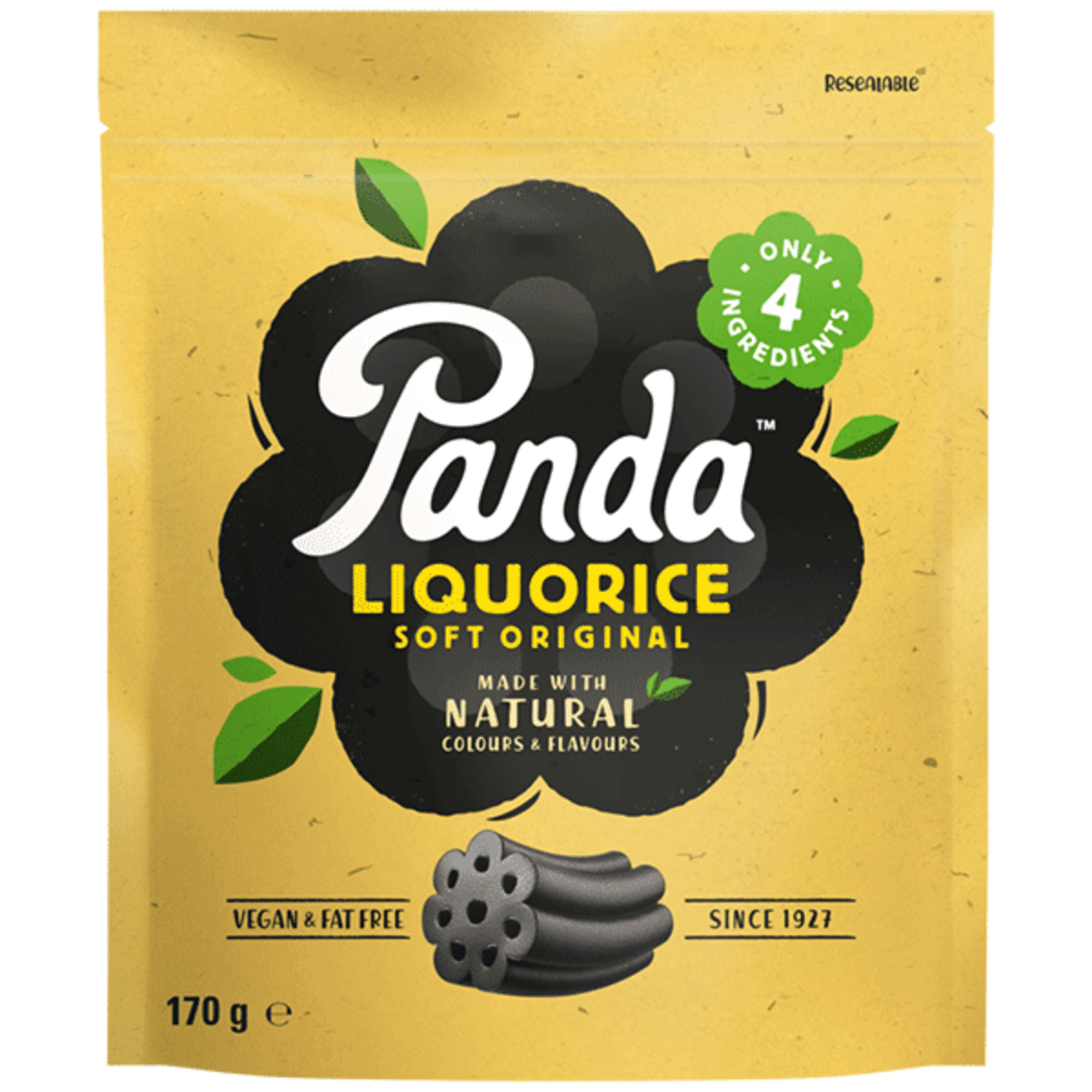 PANDA LICORICE PANDA NATURAL BLACK LICORICE BAG 170G