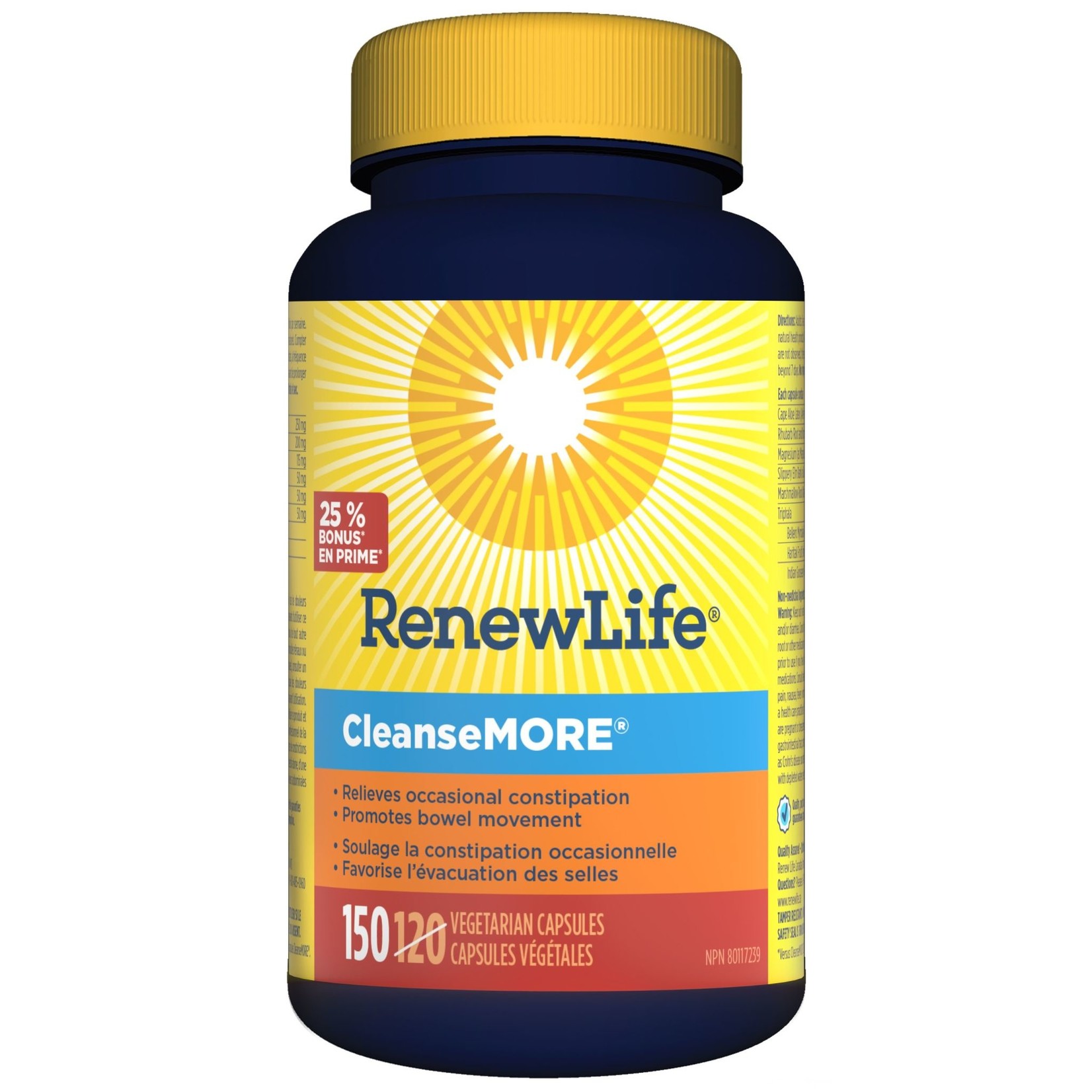 RENEW LIFE RENEWLIFE CLEANSEMORE (FORMERLY ADVANCED NATURALS COLON THERAPY) 150 (BONUS BOTTLE) CAPSULES
