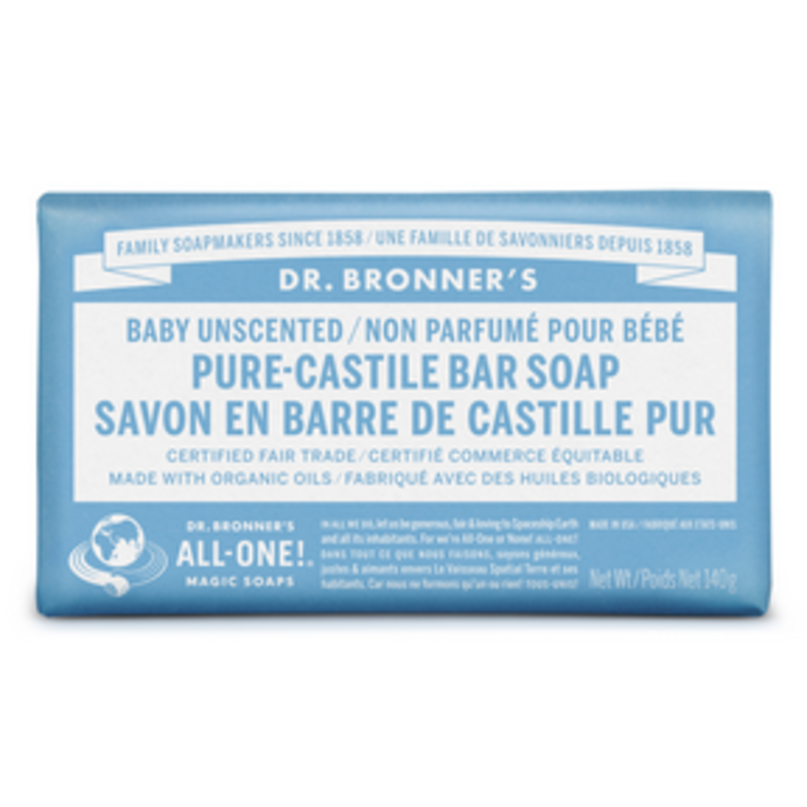 DR.BRONNER DR BRONNER'S BABY UNSCENTED PURE CASTILE BAR SOAP