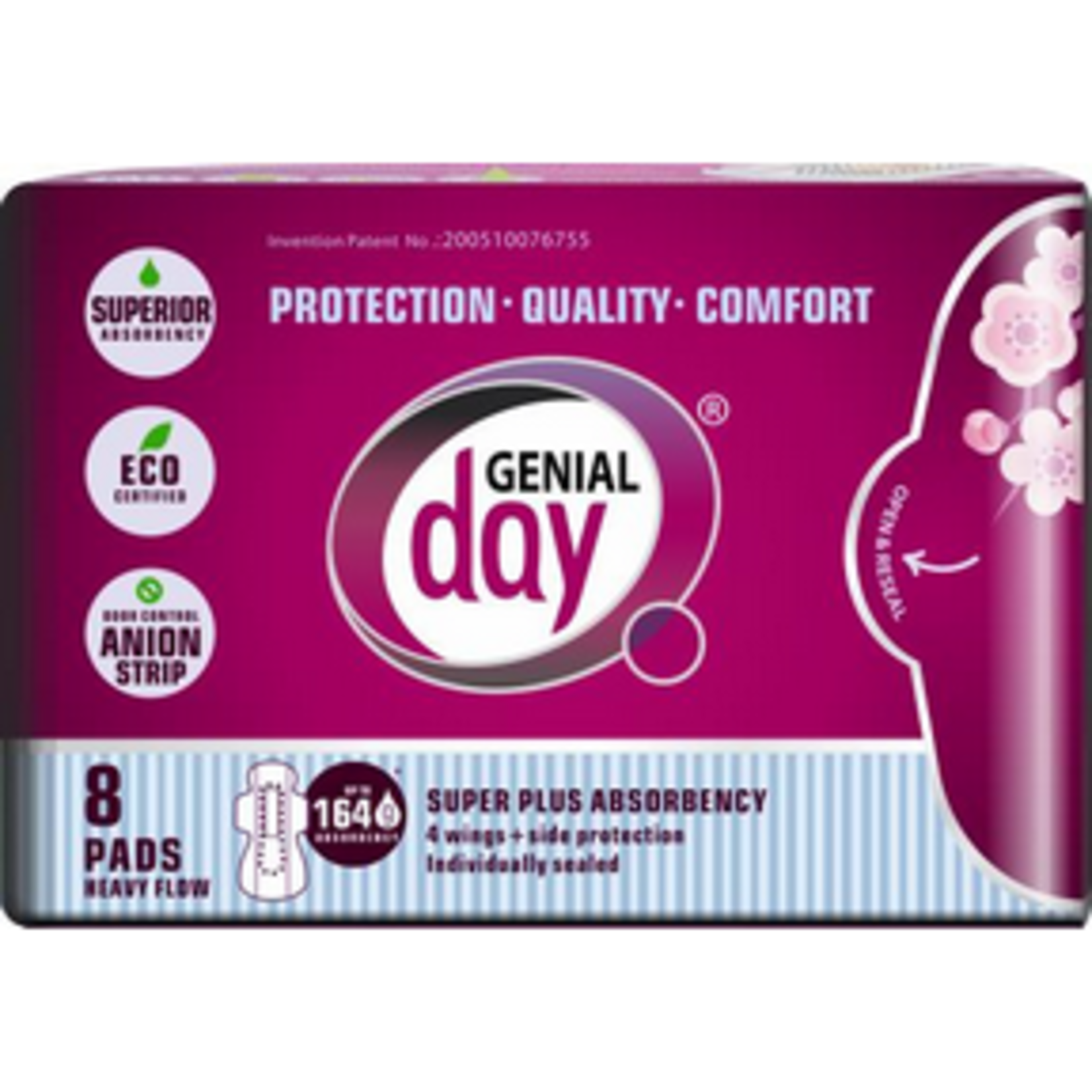 GENIAL DAY GENIAL DAY HEAVY FLOW PADS 8CT