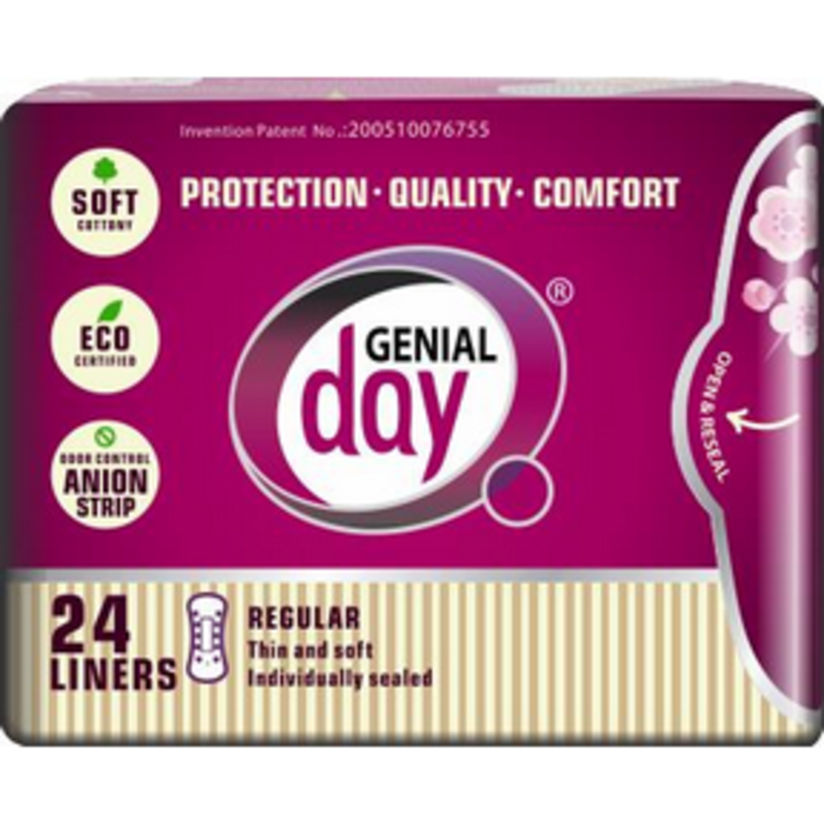 GENIAL DAY GENIAL DAY COTTON LINERS 24CT