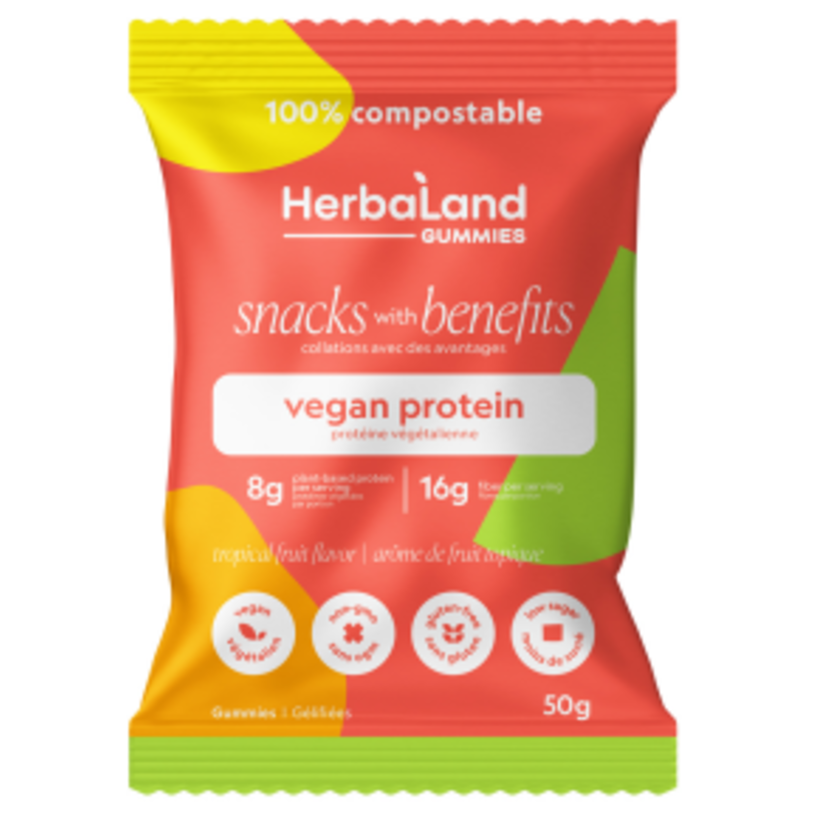 HERBALAND HERBALAND GUMMIES VEGAN PROTEIN 50G - TROPICAL FRUIT