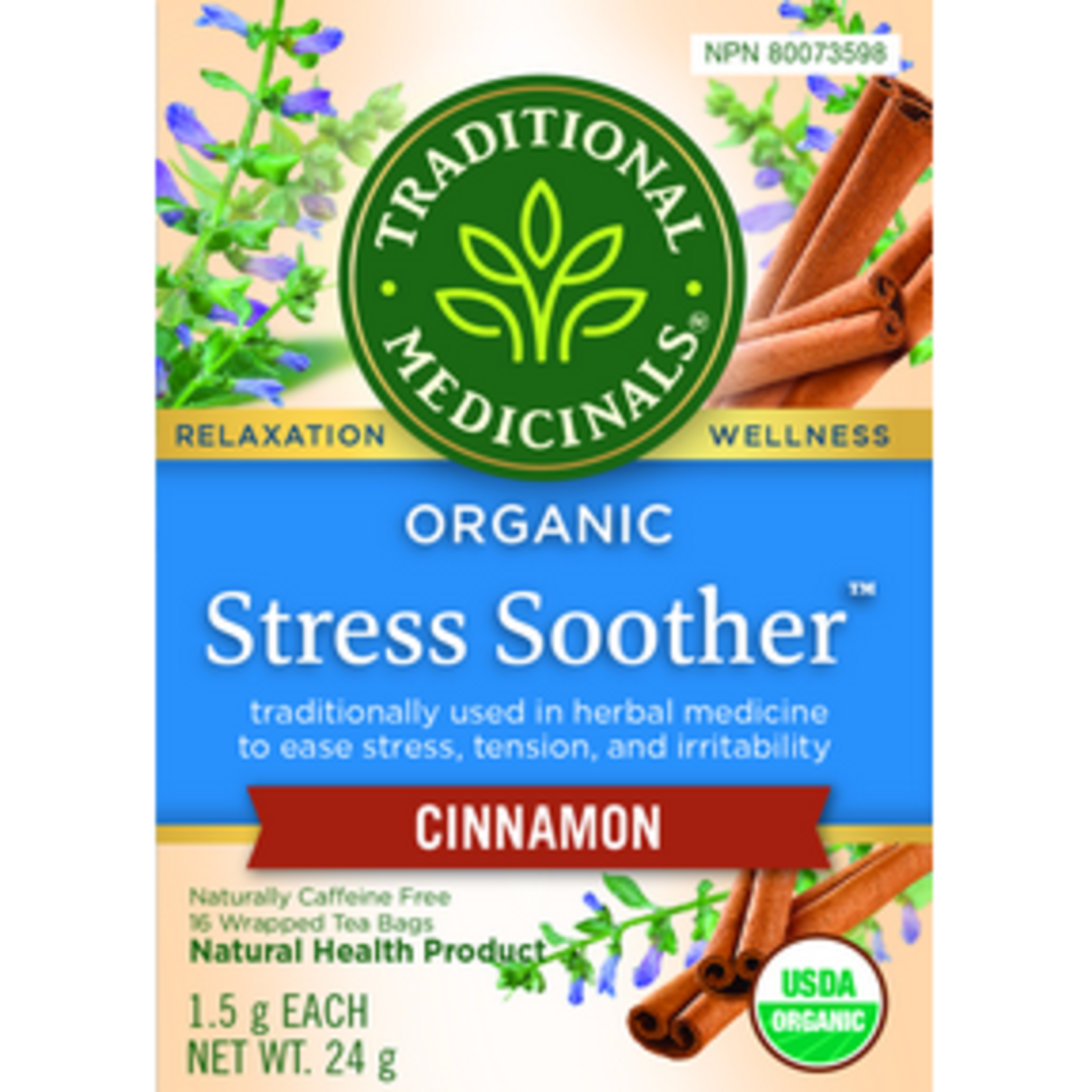 TRADITIONAL MEDICINALS TRADITIONAL MEDICINALS ORGANIC STRESS SOOTHER 16 BAGS