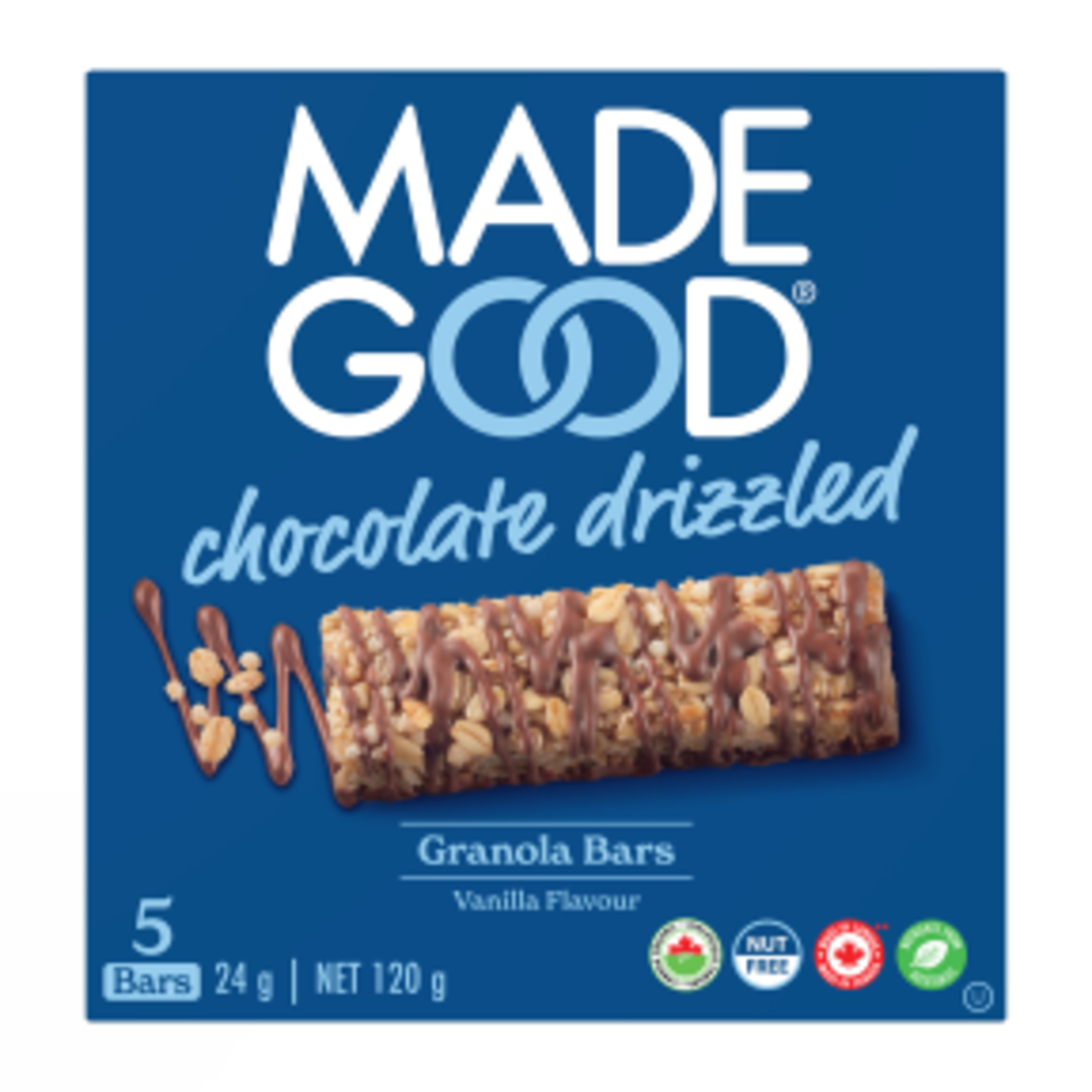 MADE GOOD MADE GOOD CHOCOLATE DRIZZLED GRANOLA BAR -VANILLA  (5 BARS/24G)