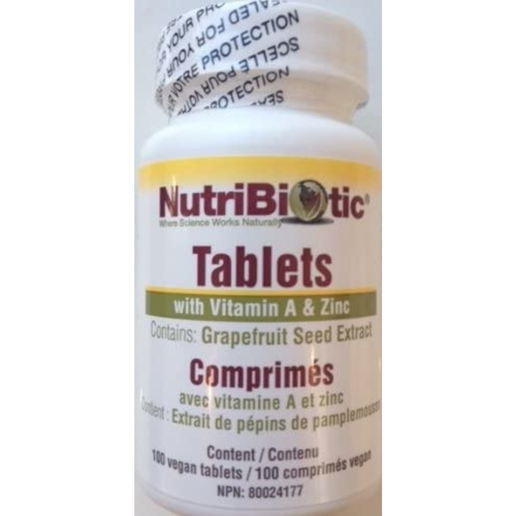 NUTRIBIOTIC NUTRIBIOTIC GSE TABLETS WITH VIT A + ZINC 100 TABS