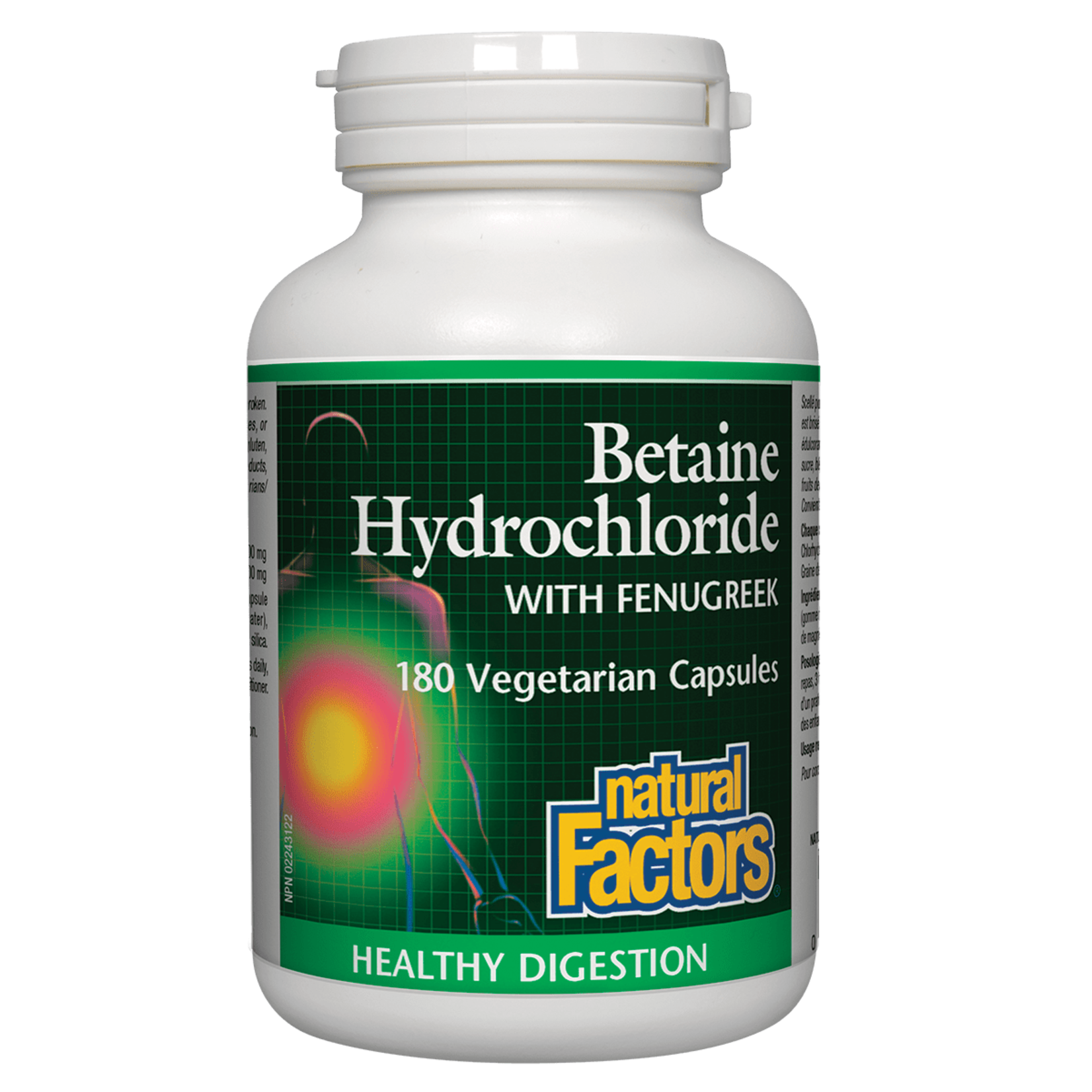 NATURAL FACTORS NATURAL FACTORS BETAINE HCL (WITH FENUGREEK) 180 VEGICAPS