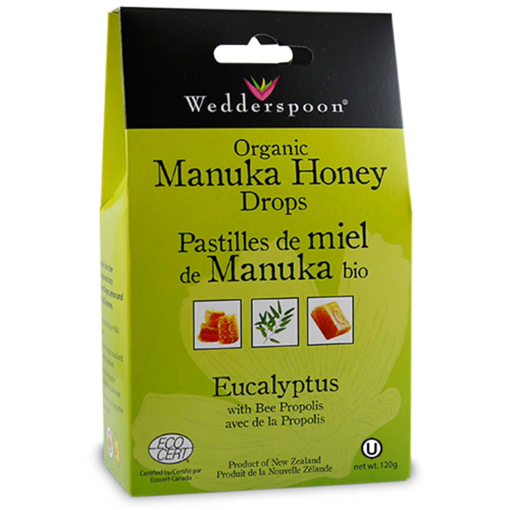 WEDDERSPOON WEDDERSPOON ORGANIC MANUKA HONEY DROPS EUCALYPTUS & BEE PROPOLIS 120G