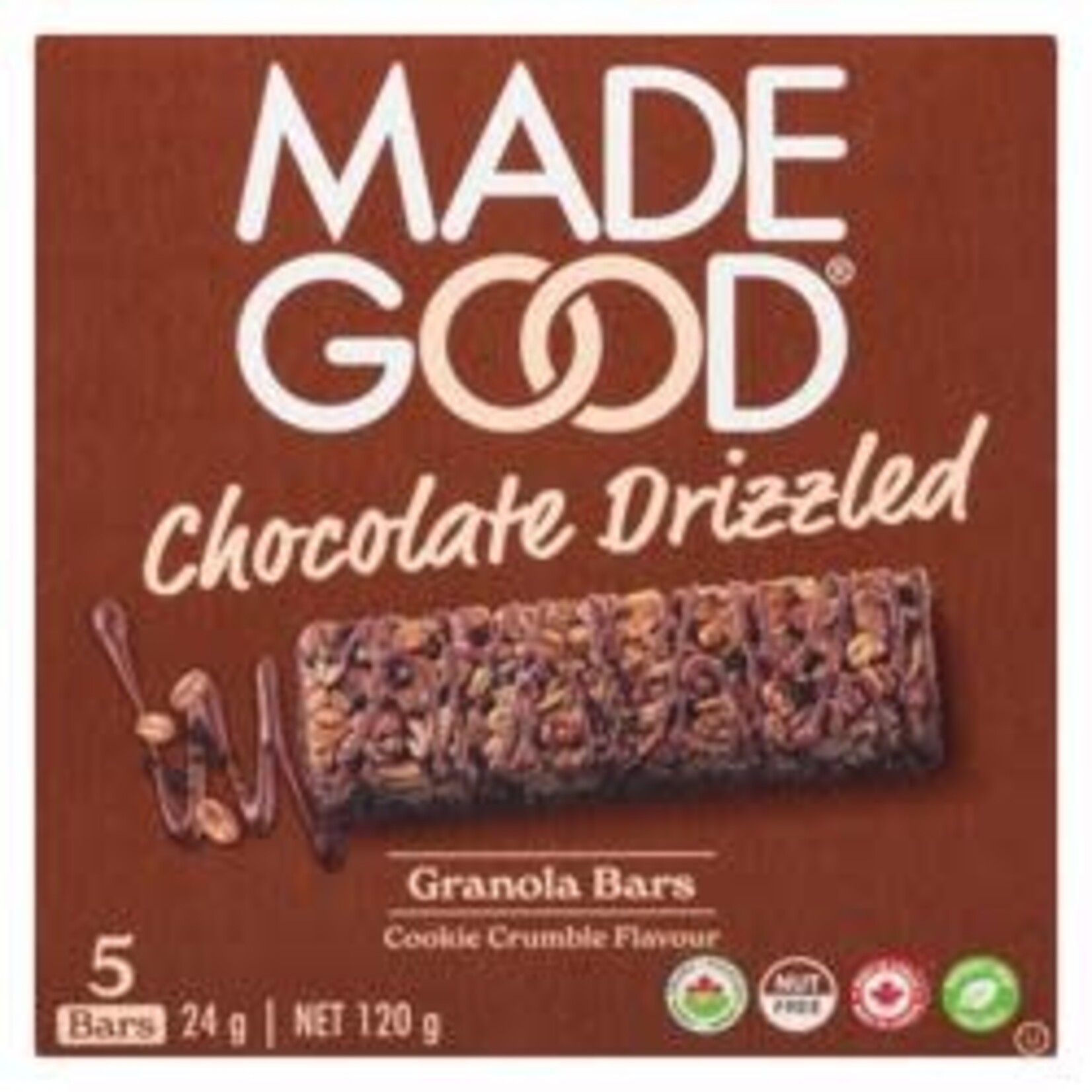 MADE GOOD MADE GOOD CHOCOLATE DRIZZLED GRANOLA BARS -COOKIE CRUMBLE (5 BARS/24G)