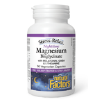 NATURAL FACTORS NATURAL FACTORS NIGHT TIME MAGNESIUM BISGLYCINATE, STRESS RELAX 90 vegcaps