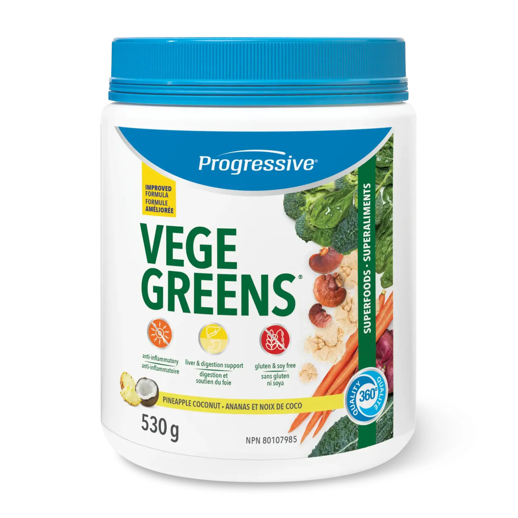 PROGRESSIVE PROGRESSIVE VEGE GREENS PINEAPPLE COCONUT 530G