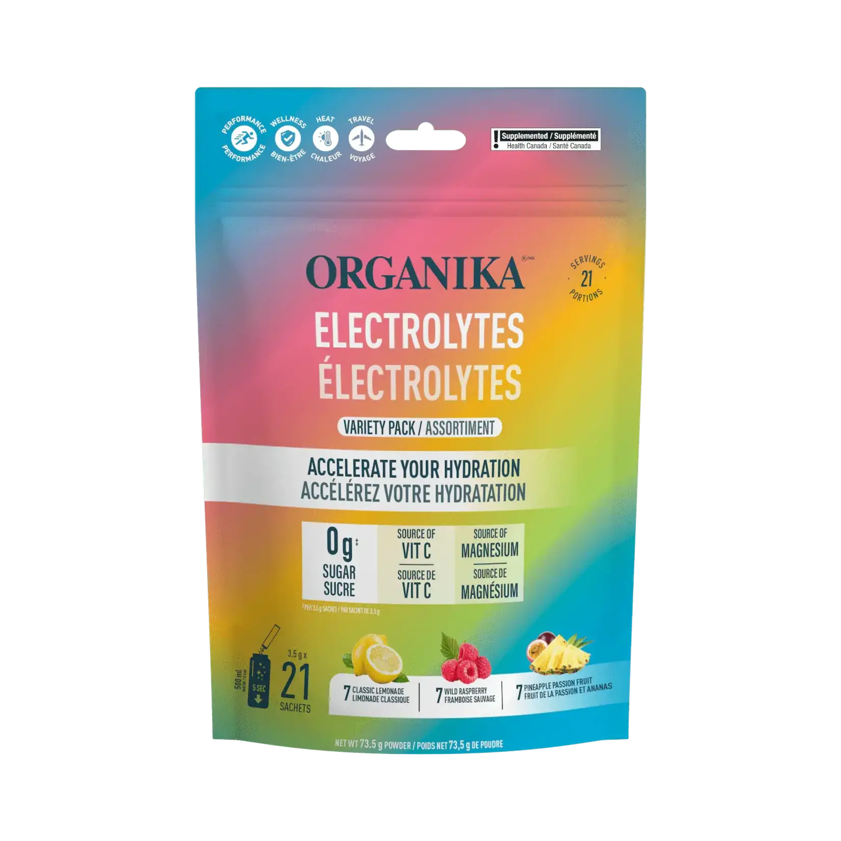 ORGANIKA ORGANIKA ELECTROLYTES VARIETY PACK 21 SACHETS