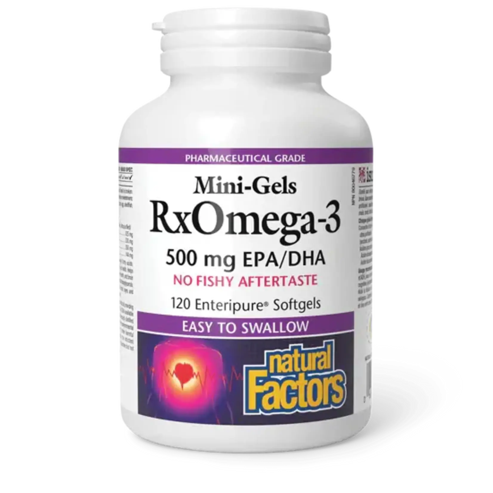 NATURAL FACTORS NATURAL FACTORS RXOMEGA-3 MINI-GELS - 500MG - 120 ENTERIPURE SOFTGELS