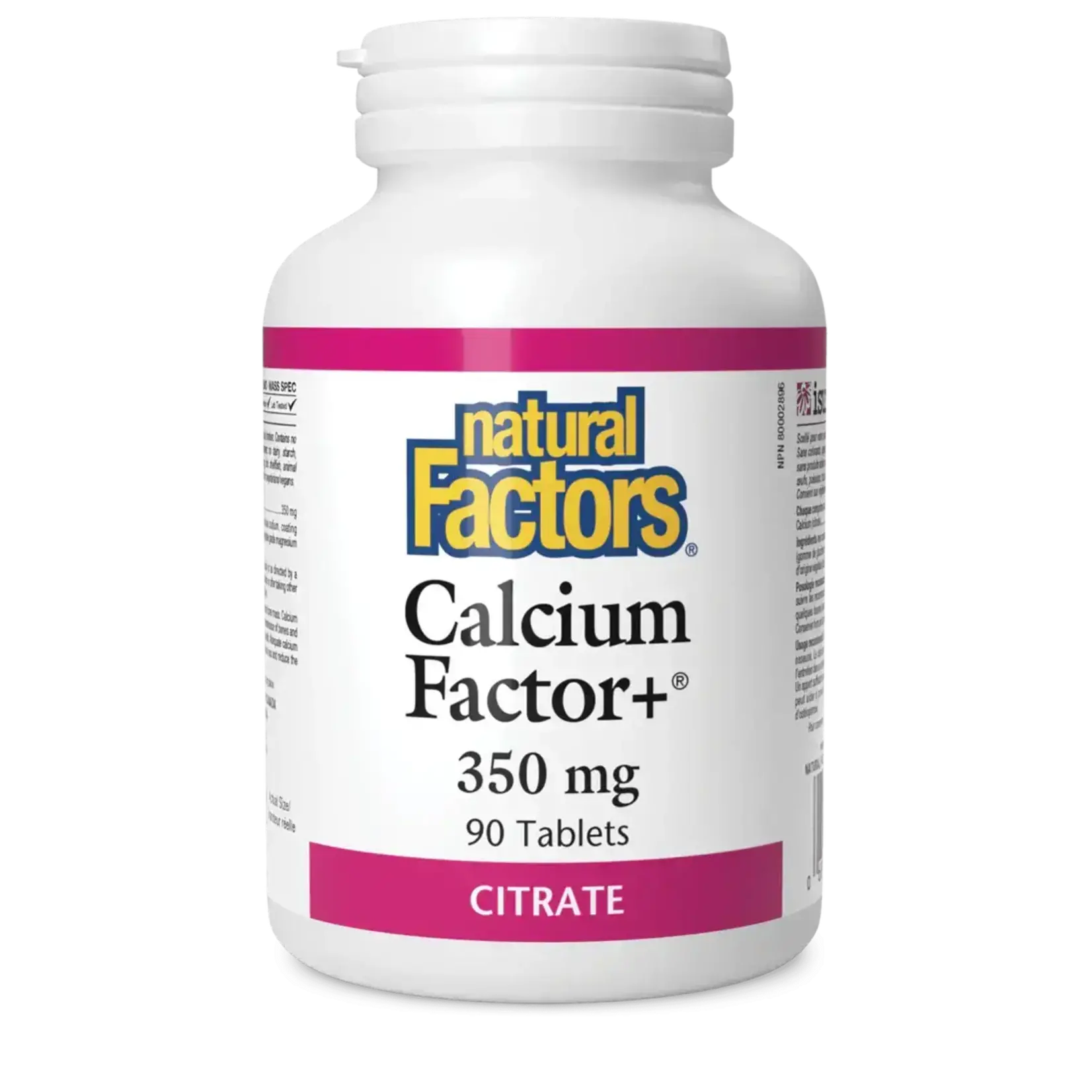 NATURAL FACTORS NATURAL FACTORS CALCIUM FACTOR + 350MG (CITRATE) 90 TABS