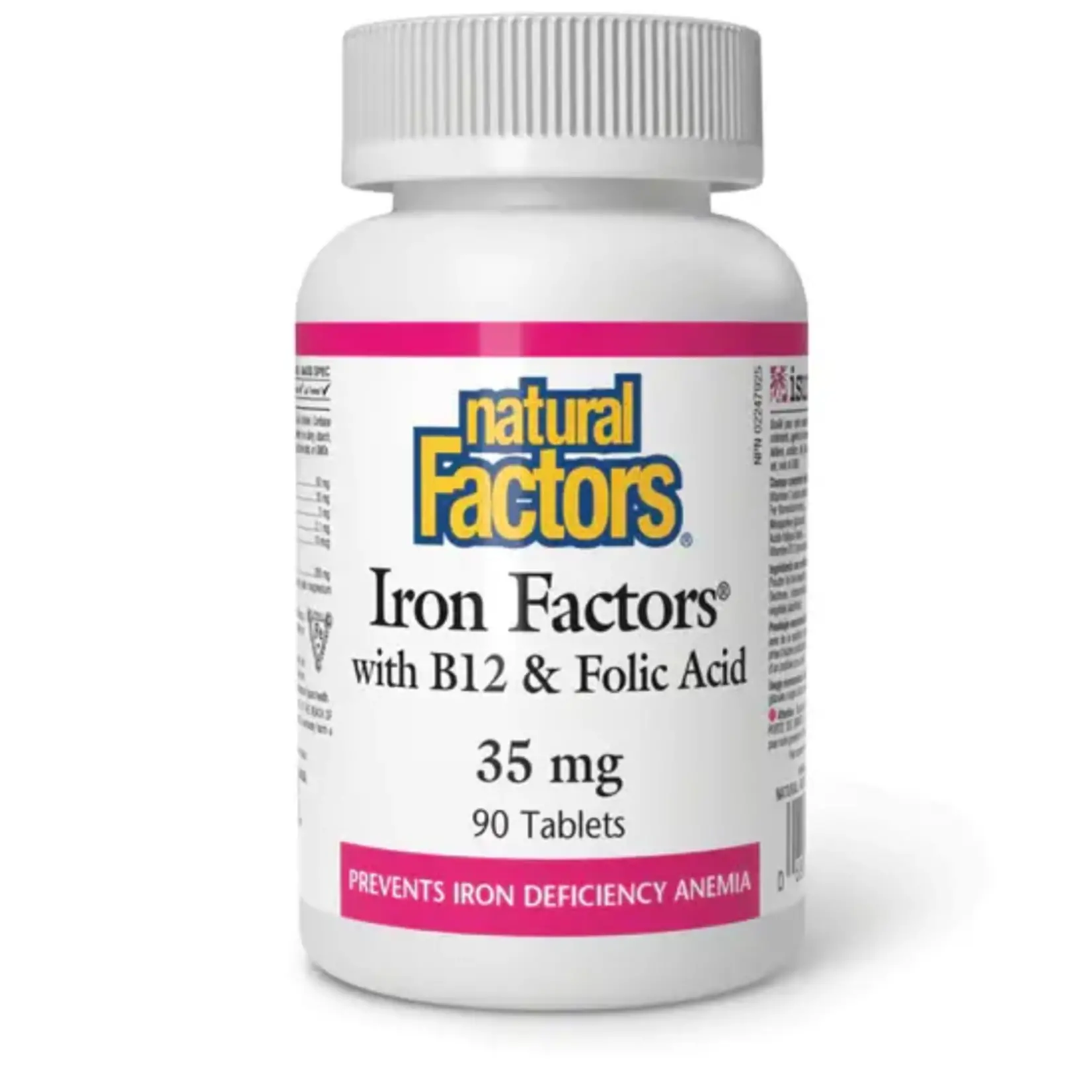 NATURAL FACTORS NATURAL FACTORS IRON FACTORS WITH B12 & FOLIC ACID 90 TABS