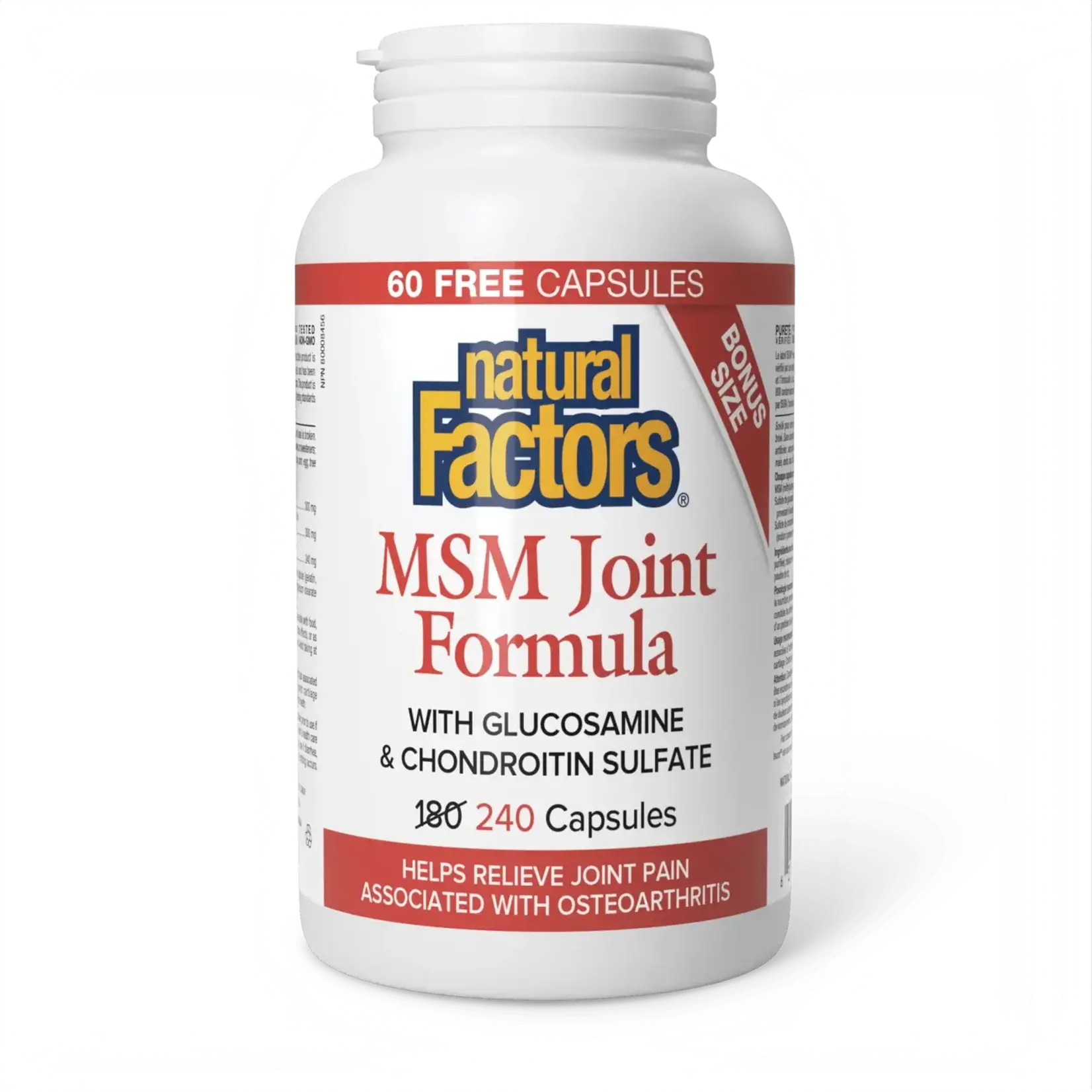 NATURAL FACTORS NATURAL FACTORS MSM JOINT FORMULA 240 CAPS (BONUS SIZE)