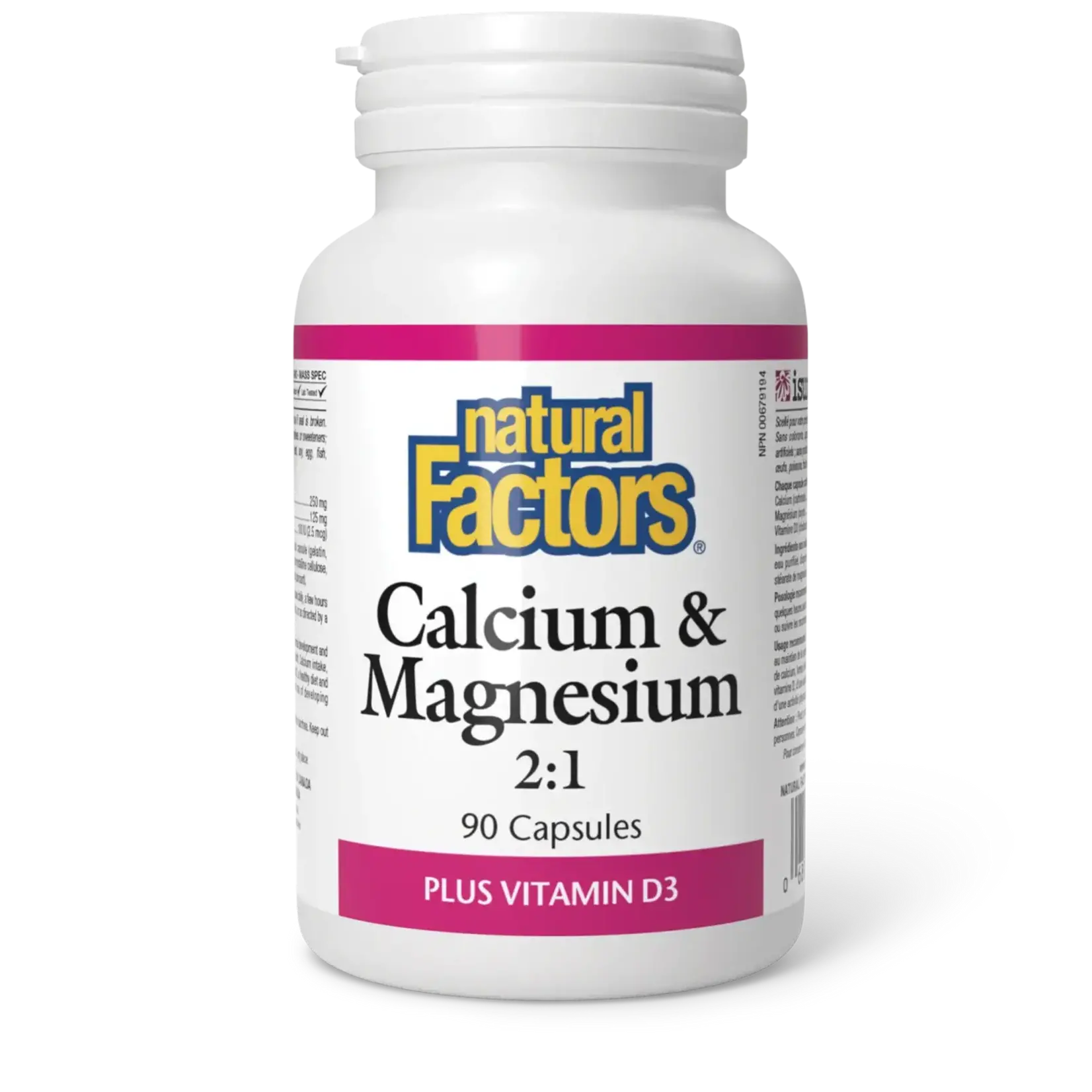 NATURAL FACTORS NATURAL FACTORS CALCIUM & MAGNESIUM 2:1 (PLUS D3) 90 CAPS