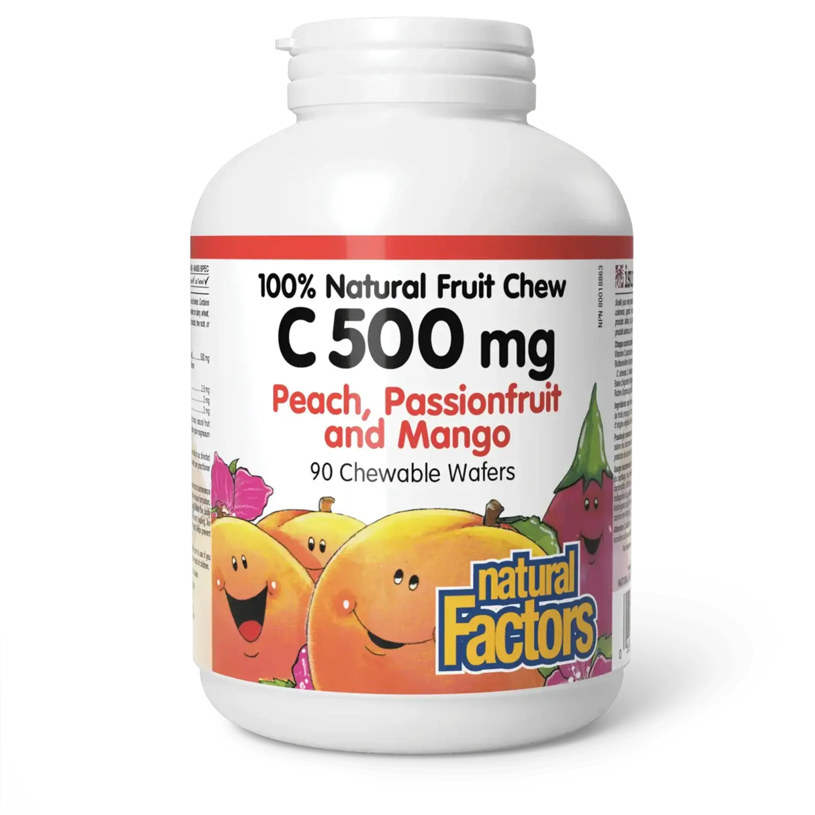 NATURAL FACTORS NATURAL FACTORS C 500MG (PEACH, PASSIONFRUIT, MANGO) 90 CHEWABLE WAFERS