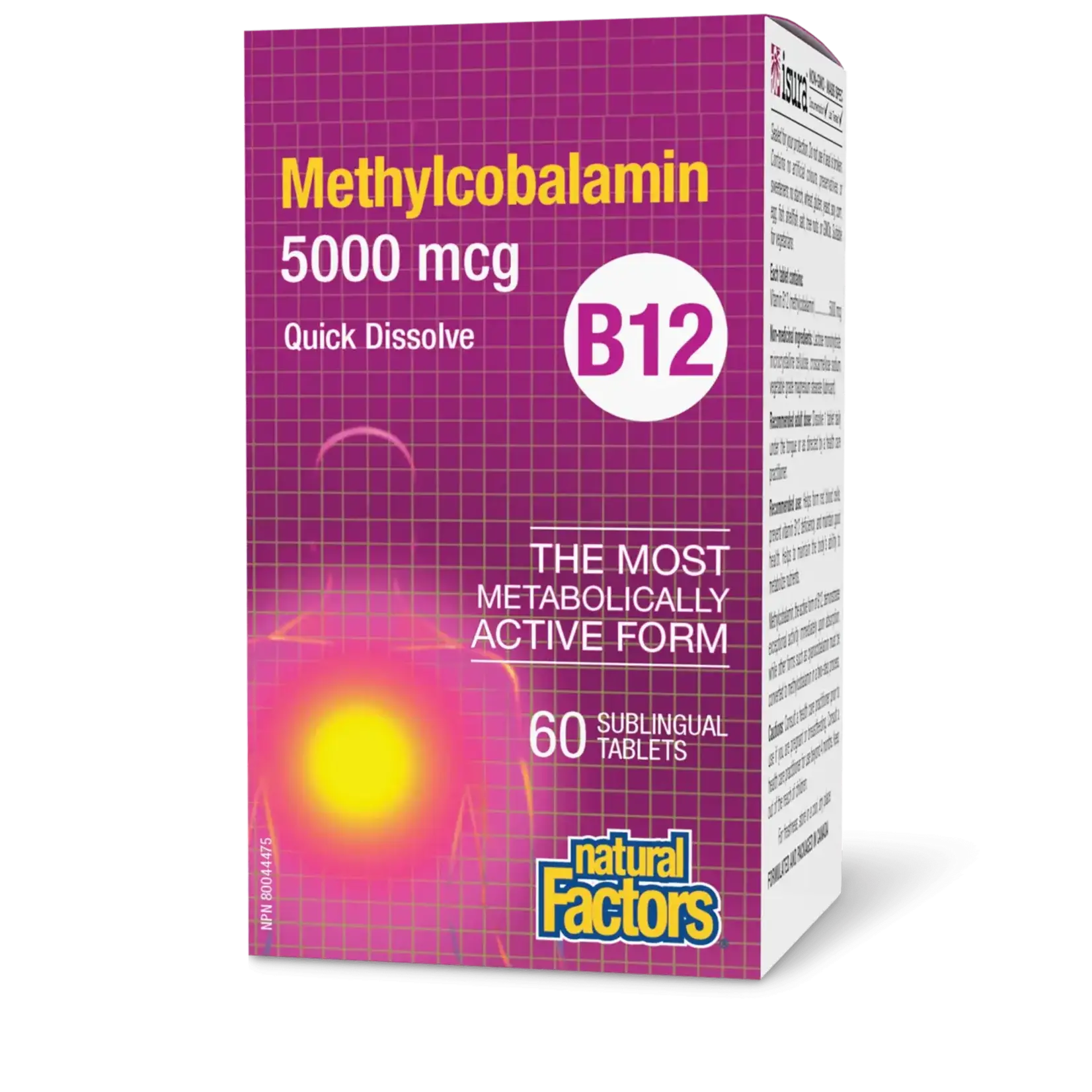 NATURAL FACTORS NATURAL FACTORS B12 (METHYLCOBALAMIN) 5000MCG 60 SUBLINGUAL TABS