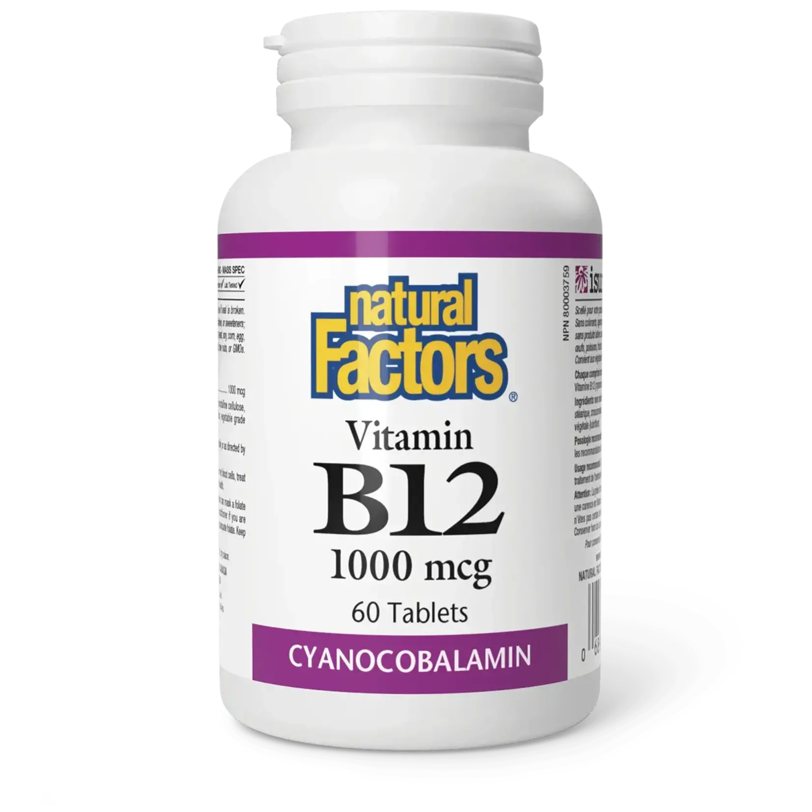 NATURAL FACTORS NATURAL FACTORS B12 (CYANOCOBALAMIN) 1000MCG 60 TABS