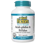 NATURAL FACTORS NATURAL FACTORS ACIDOPHILUS & BIFIDUS DOUBLE STRENGTH (10 BILLION CFU) 180 CAPS