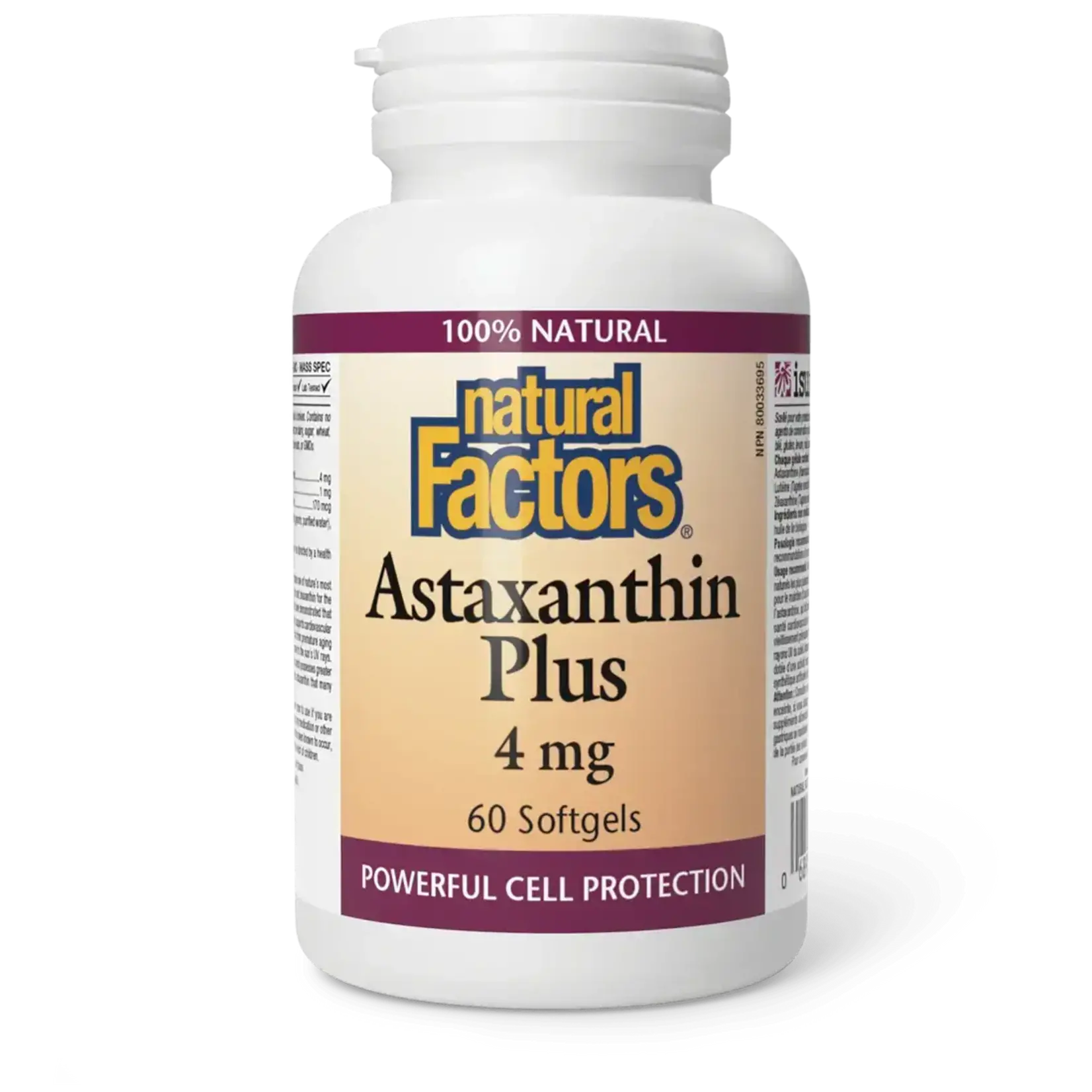 NATURAL FACTORS NATURAL FACTORS ASTAXANTHIN PLUS 60 SOFTGELS