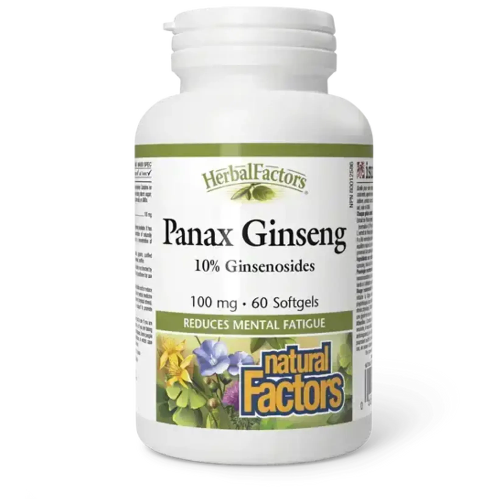 NATURAL FACTORS NATURAL FACTORS PANAX GINSENG (100MG) 60 SOFTGELS
