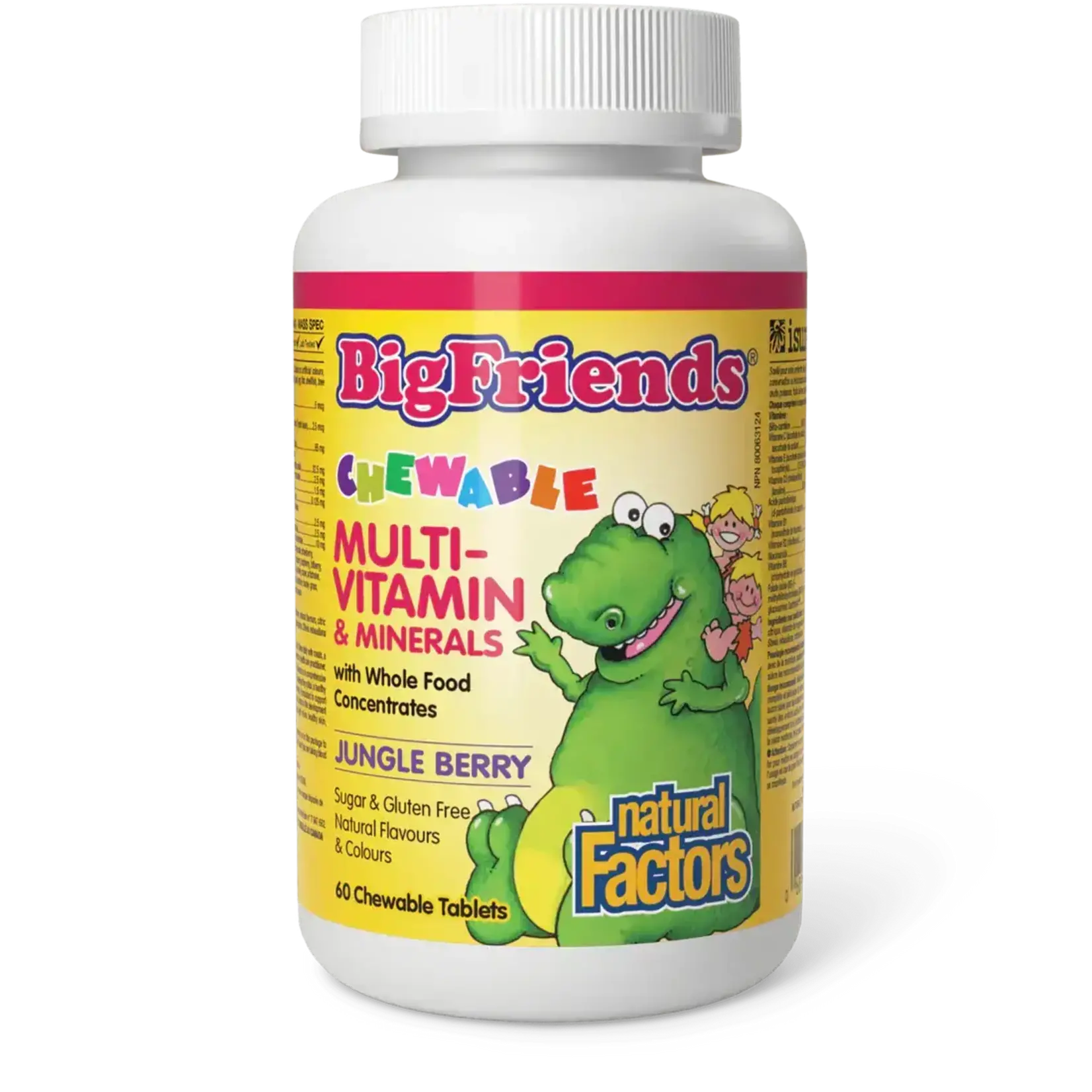 NATURAL FACTORS NATURAL FACTORS BIG FRIENDS MULTI WITH MINERAL 60 CHEWABLE TABS (JUNGLE BERRY)