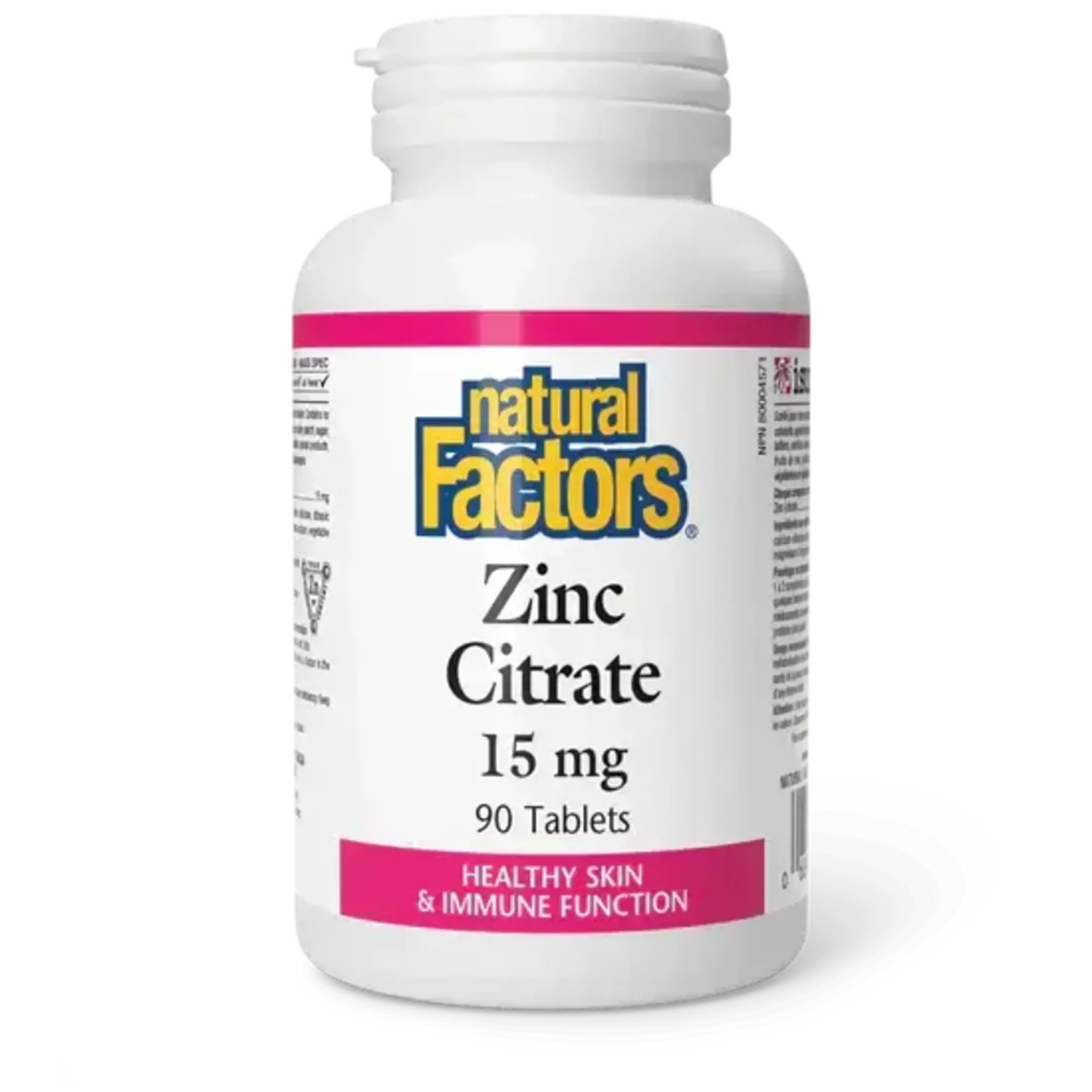 NATURAL FACTORS NATURAL FACTORS ZINC CITRATE 15MG 90 TABS