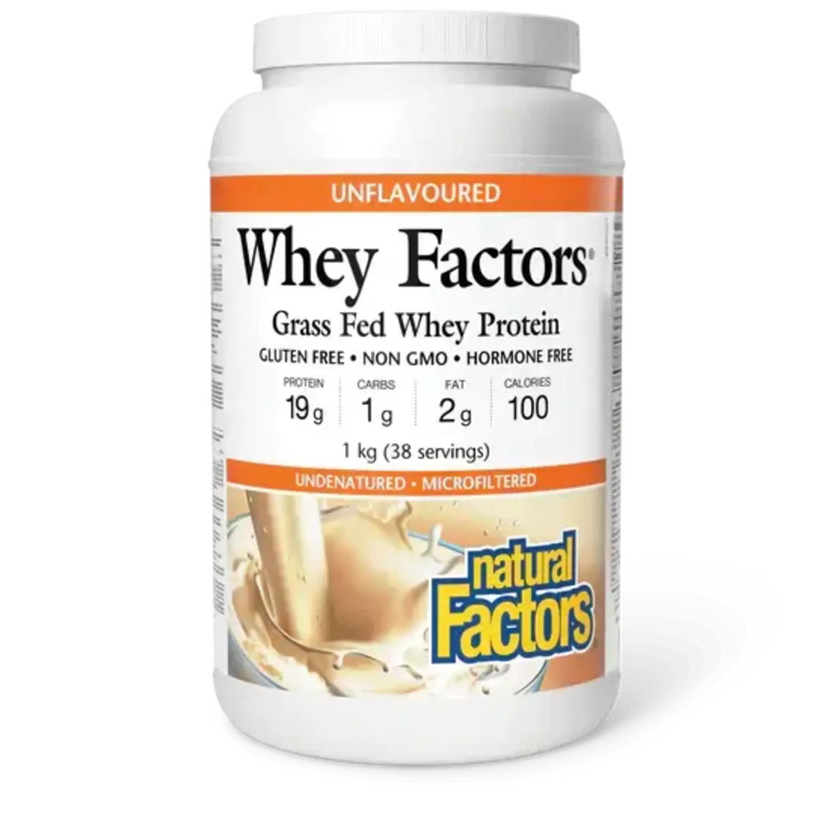 NATURAL FACTORS NATURAL FACTORS WHEY FACTORS 100% NATURAL WHEY PROTEIN UNFLAVOURED 1KG