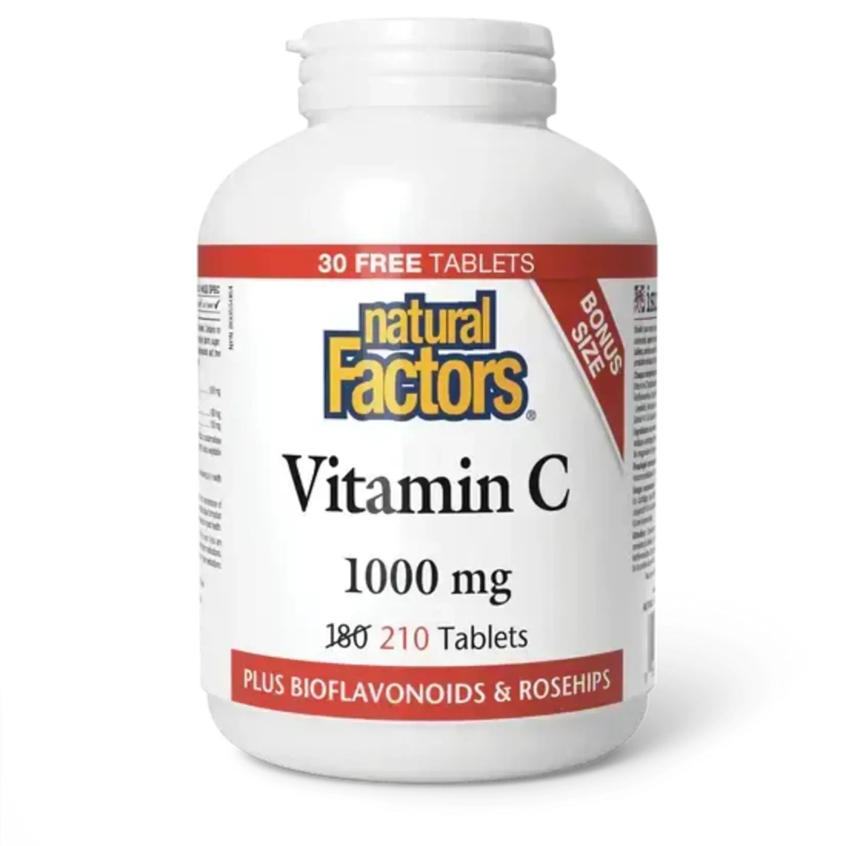 NATURAL FACTORS NATURAL FACTORS VITAMIN C W/ BIOFLAVONOIDS AND ROSEHIPS 1000MG 210 TABS (BONUS SIZE)