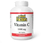 NATURAL FACTORS NATURAL FACTORS VIT C 1000MG W/ BIOFLAVONOIDS & ROSEHIPS 180 TABS