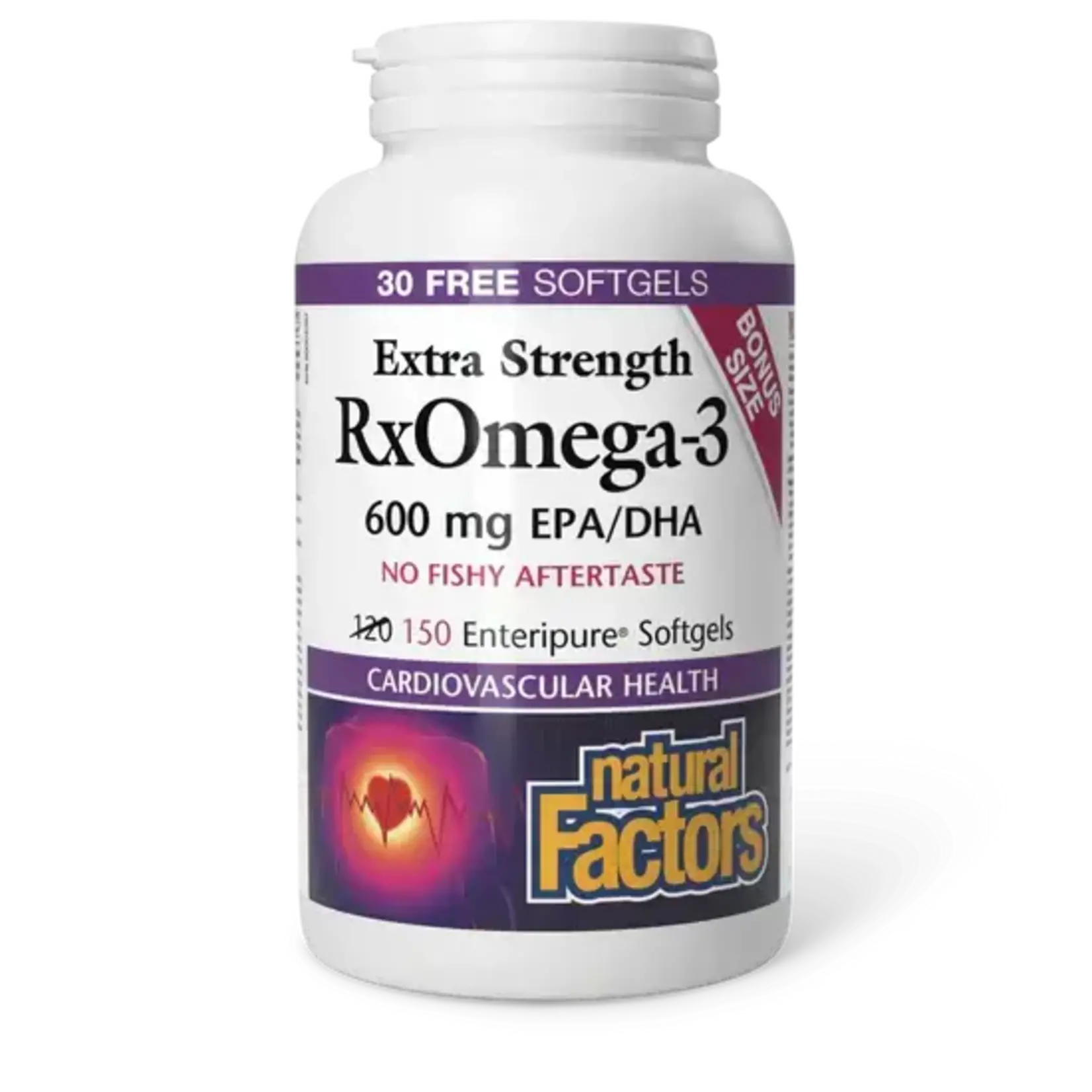 NATURAL FACTORS NATURAL FACTORS RXOMEGA-3 EXTRA STRENGTH - 600MG - 150 ENTERIPURE SOFTGEL (BONUS SIZE)