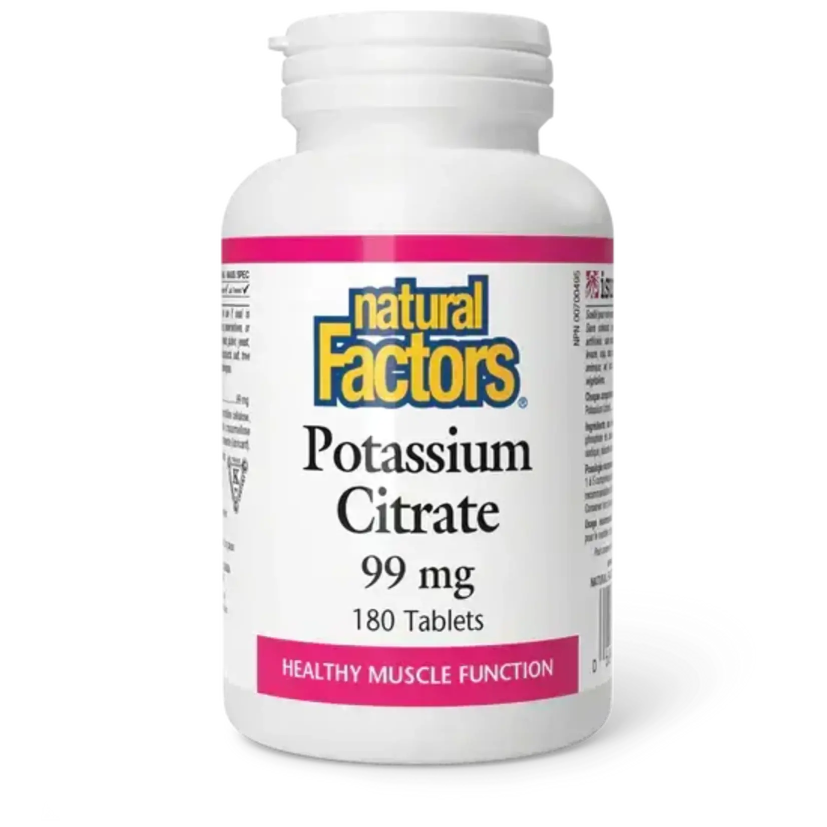 NATURAL FACTORS NATURAL FACTORS POTASSIUM CITRATE 99MG 180 TABS