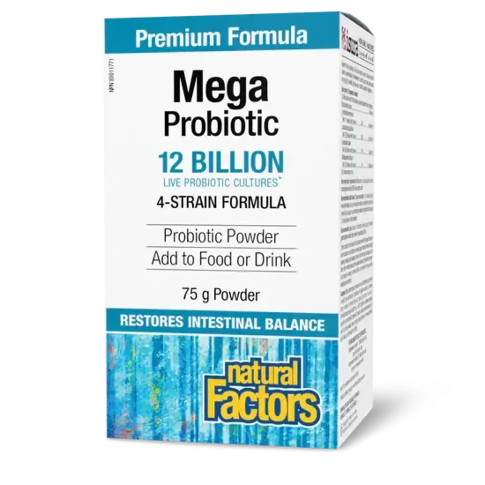 NATURAL FACTORS NATURAL FACTORS MEGA PROBIOTIC POWDER (12 BILLION CFU) 75G