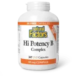 NATURAL FACTORS NATURAL FACTORS HI POTENCY B COMPLEX 210 CAPS (BONUS SIZE)