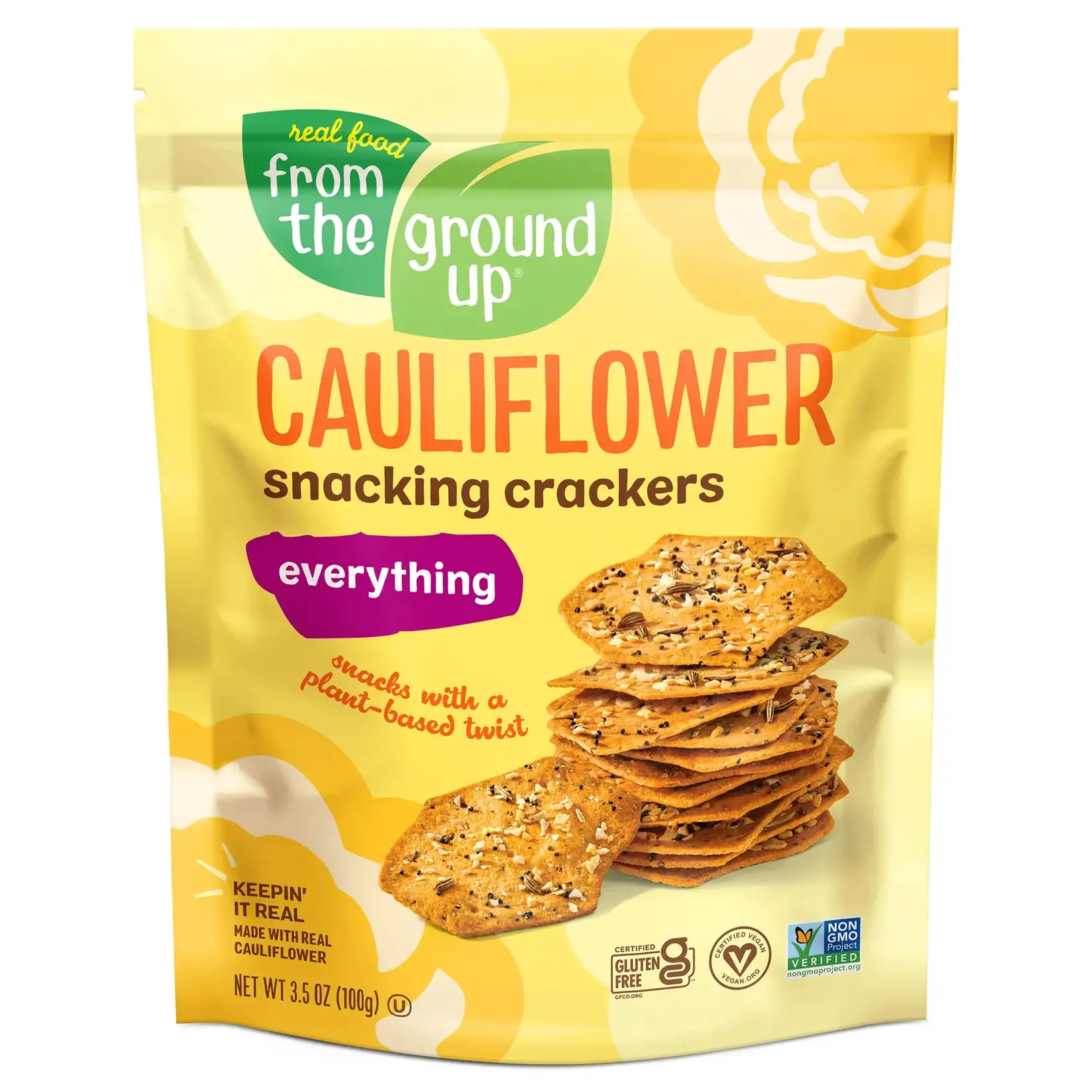 GROUND UP GROUND UP CAULIFLOWER CRACKERS - EVERYTHING 3.5OZ