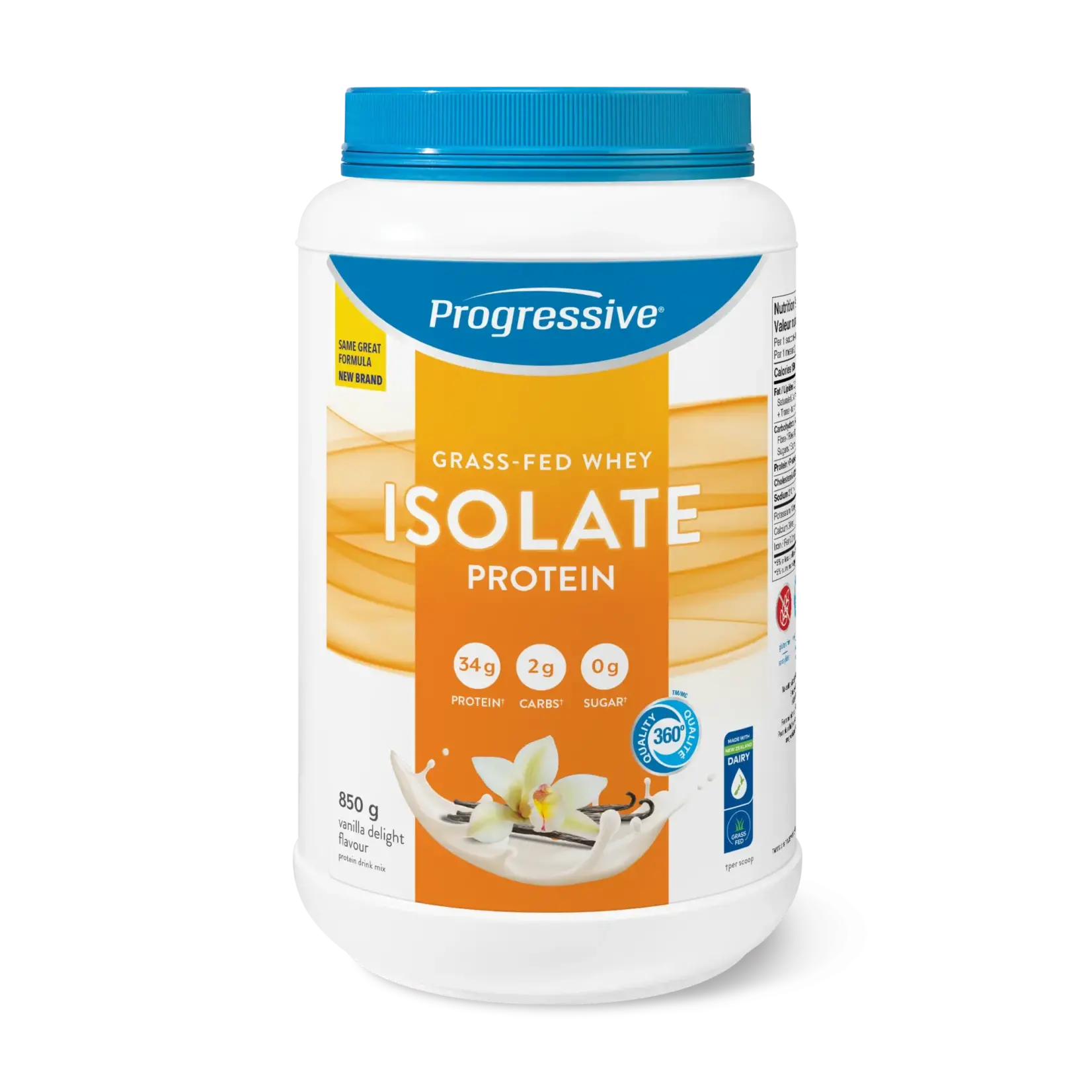 PRECISION PROGRESSIVE GRASS FED WHEY ISOLATE PROTEIN VANILLA 850G