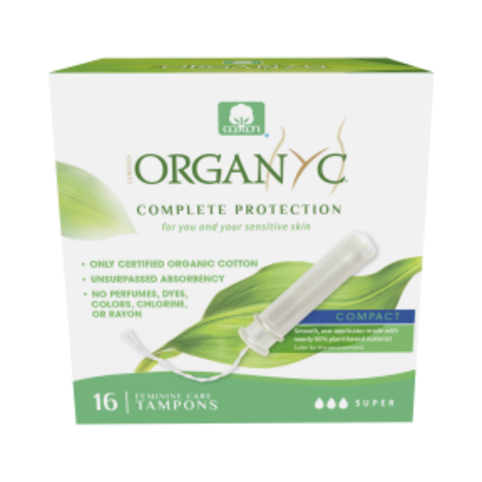 ORGANYC ORGANYC COMPACT TAMPONS - SUPER 16 CT