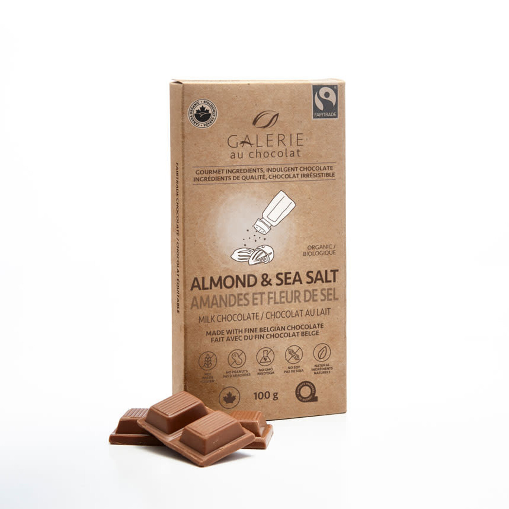 GALERIE AU CHOCOLAT GALERIE AU MILK CHOCOLATE ALMOND SEA SALT BAR