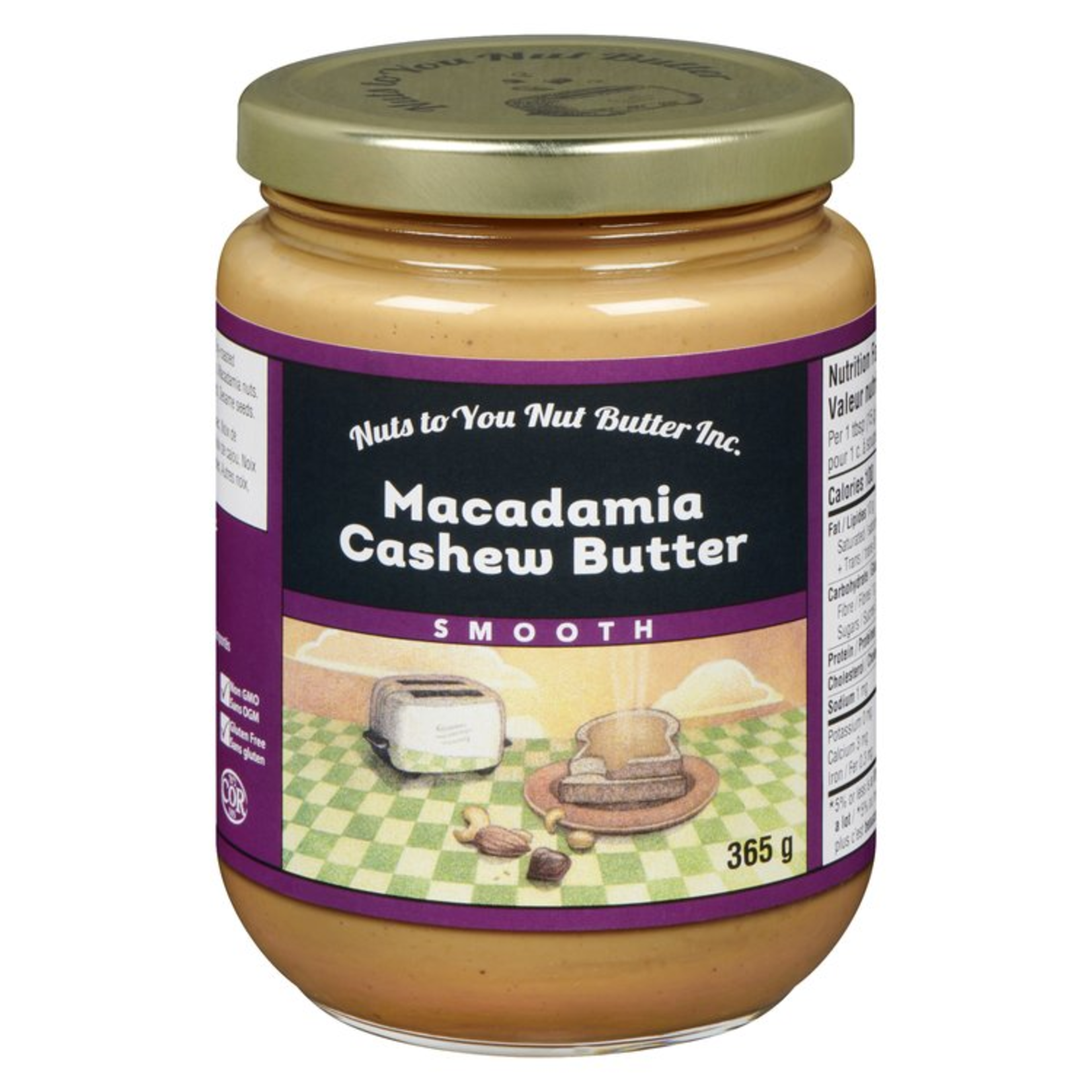 NUTS TO YOU NUTS TO YOU MACDAMIA CASHEW BUTTER SMOOTH 365G