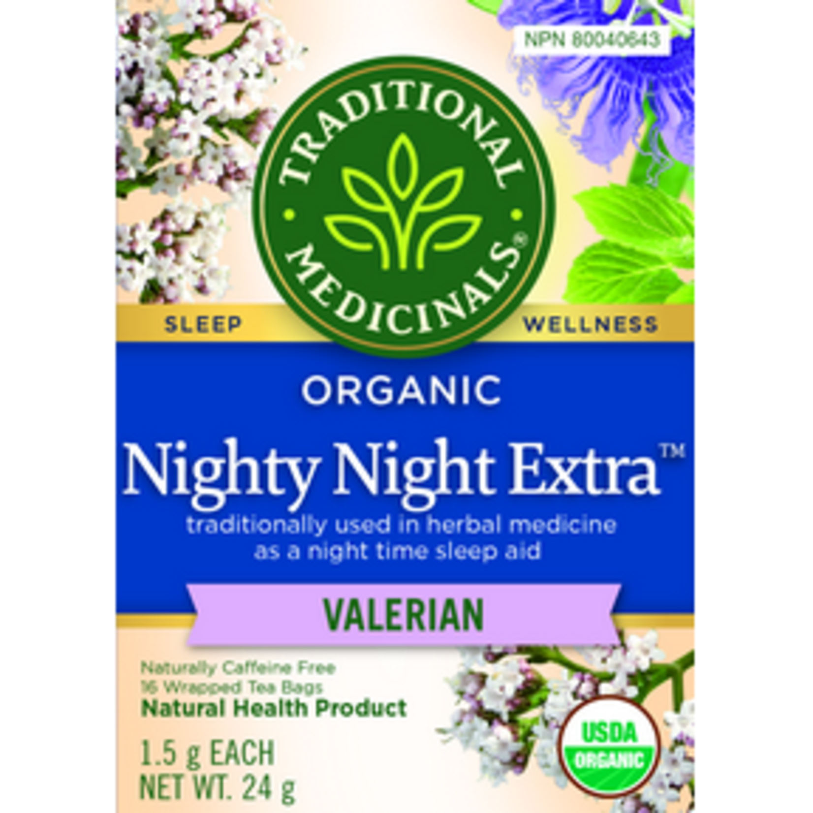 TRADITIONAL MEDICINALS TRADITIONAL MEDICINALS NIGHTY NIGHT EXTRA TEA 16 BAGS