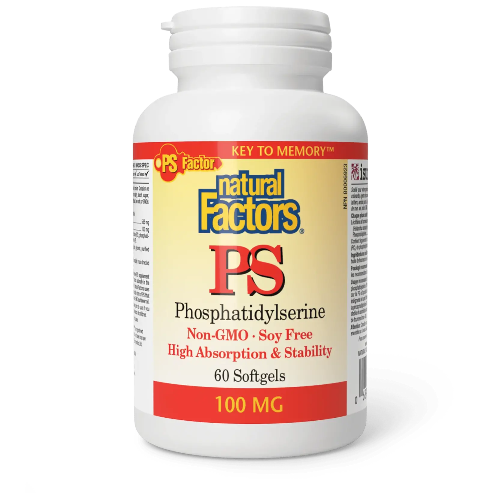 NATURAL FACTORS NATURAL FACTORS PS PHOSPHATIDYLSERINE 100MG 60 SOFTGELS