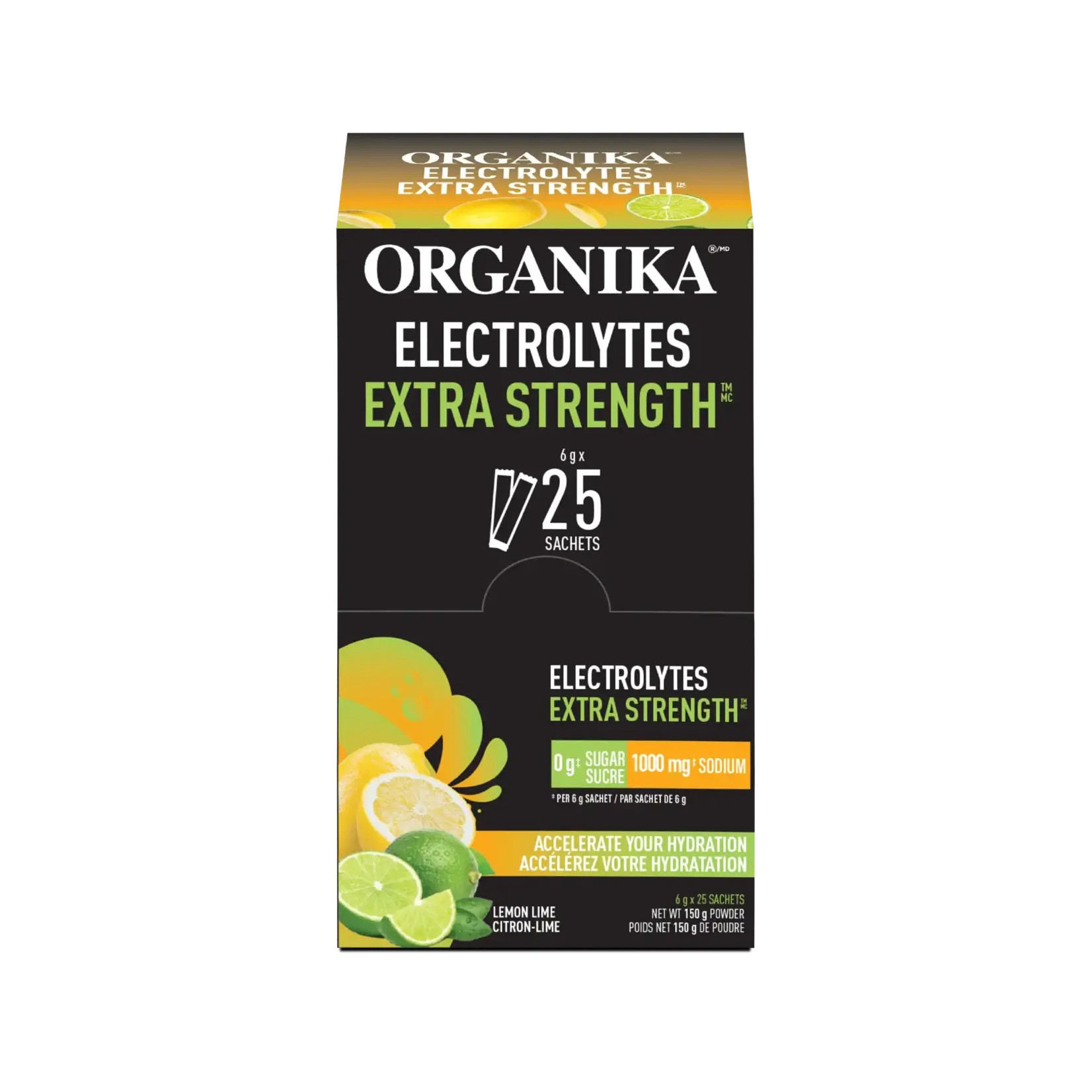 ORGANIKA ORGANIKA ELECTROLYTES EXTRA STRENGTH - LEMON LIME 6G X 25