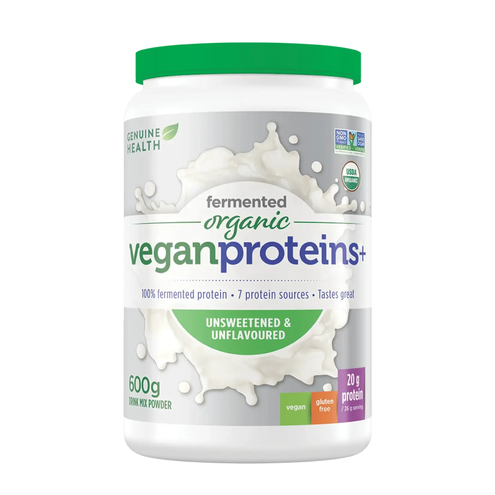 GENUINE HEALTH GENUINE HEALTH ORGANIC FERMENTED VEGAN PROTEIN+ UNFLAVOURED 600G