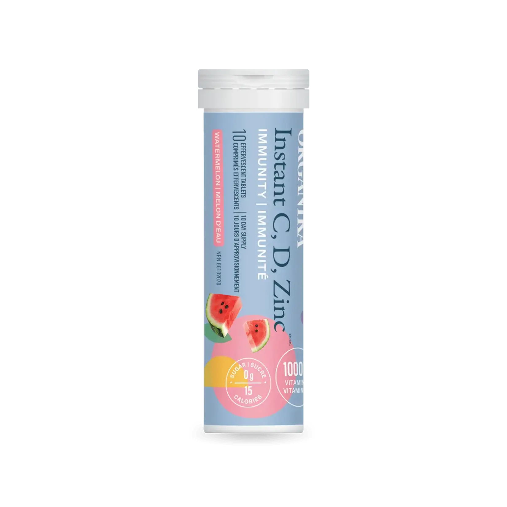 ORGANIKA ORGANIKA INSTANT C, D, ZINC IMMUNITY EFFERVESCENT - WATERMELON TUBE