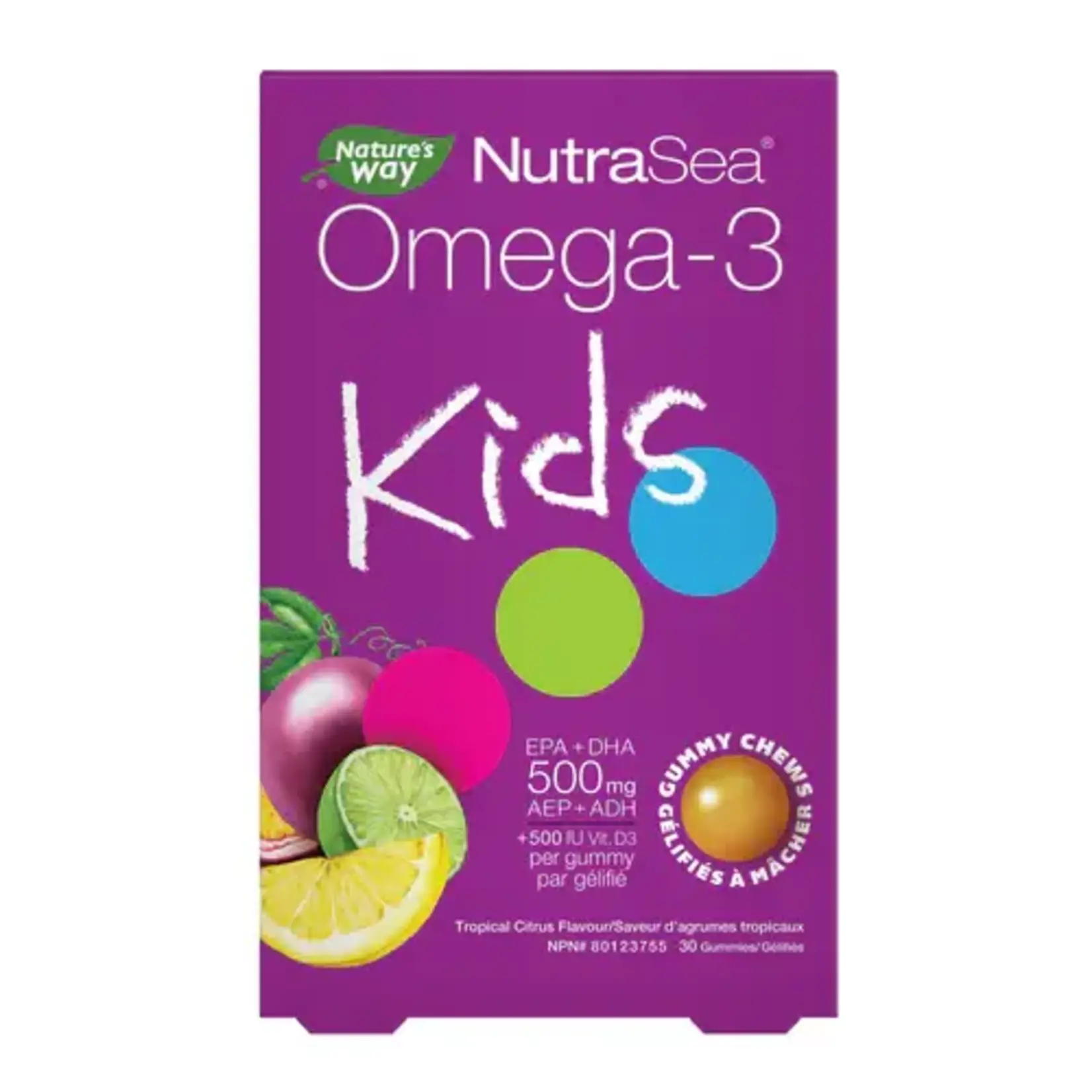 ASCENTA NUTRASEA OMEGA 3 KIDS GUMMY CHEWS TROPICAL CITRUS 30 CHEWS